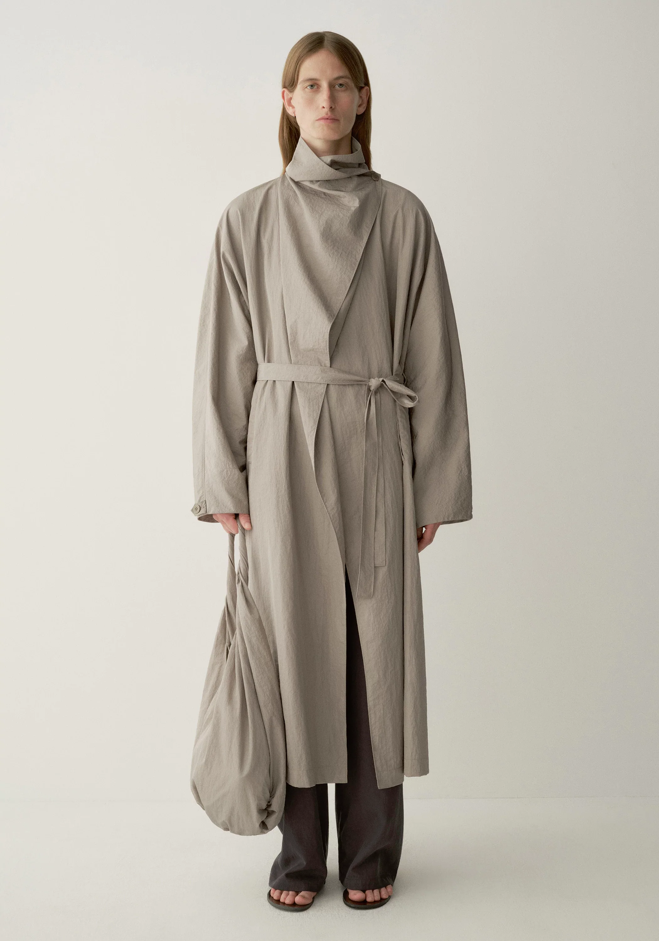 Batwing-sleeve Trench Coat