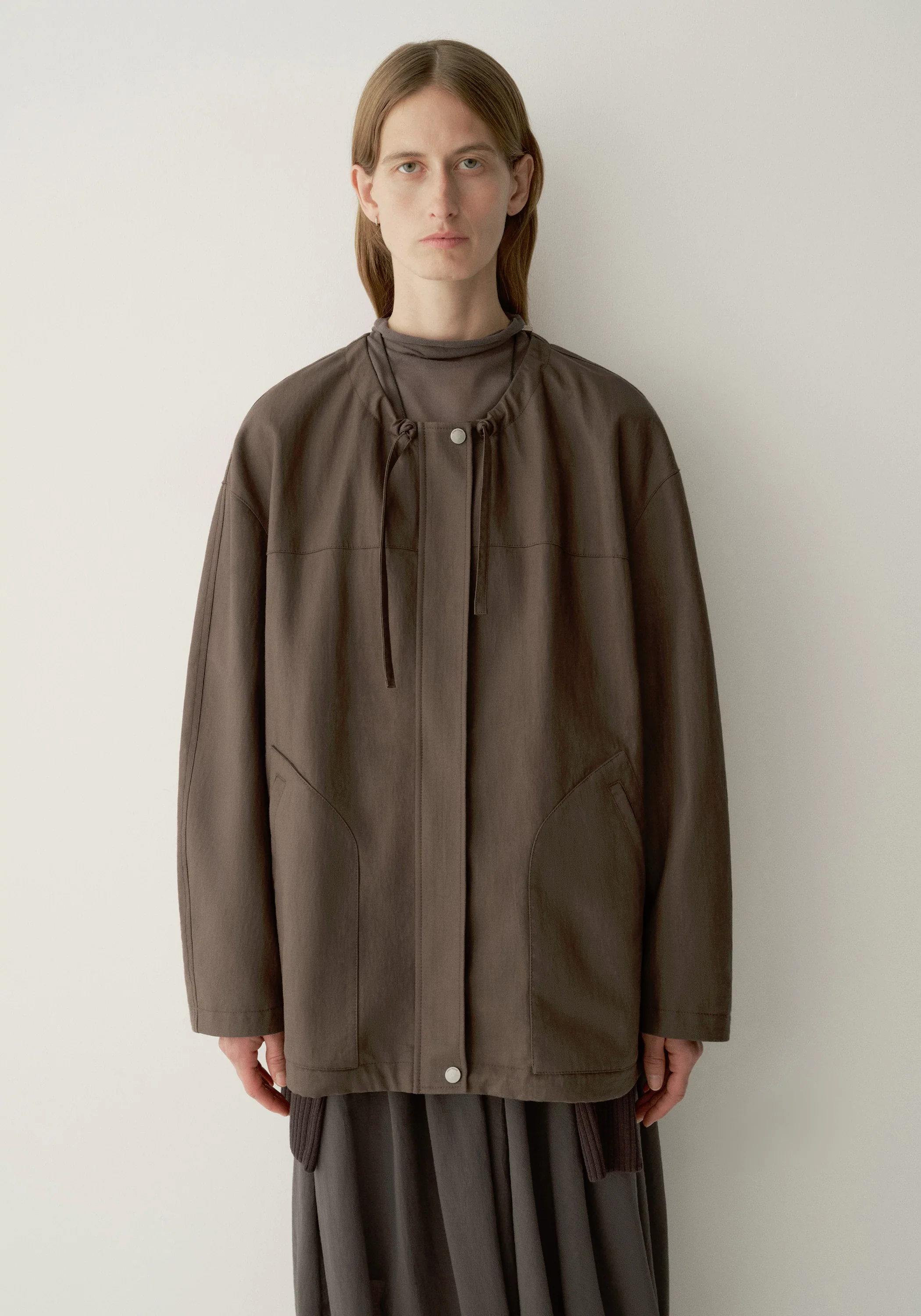 Drawstring Coated Jacket