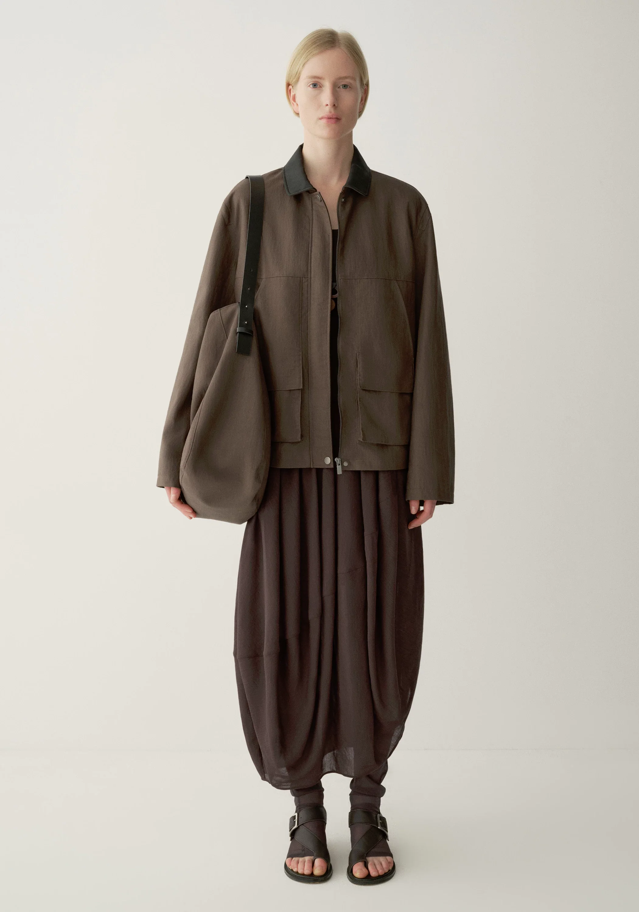 Contrast-collar Coated Jacket - Image 10