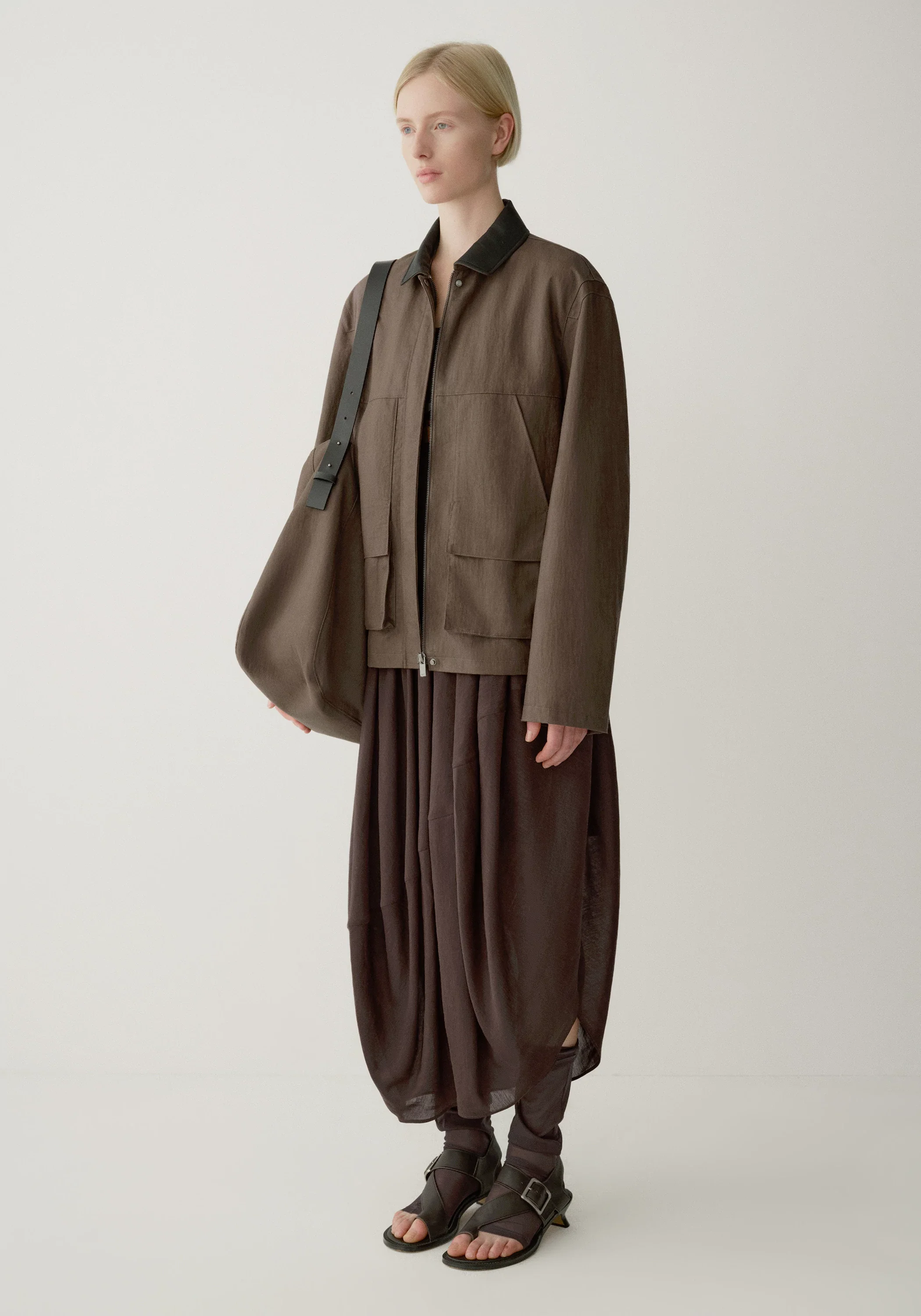 Contrast-collar Coated Jacket - Image 11