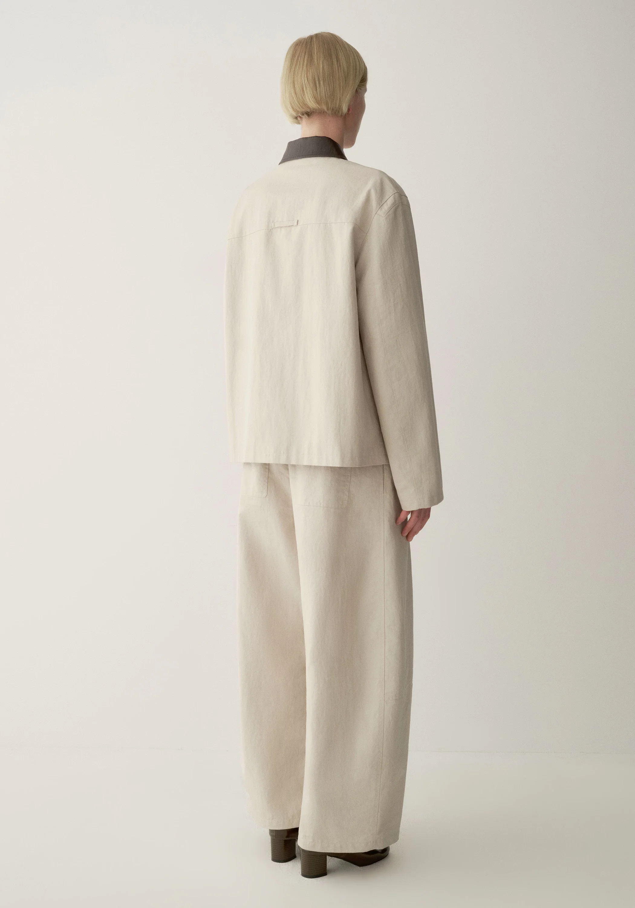 Contrast-collar Coated Jacket - Image 6