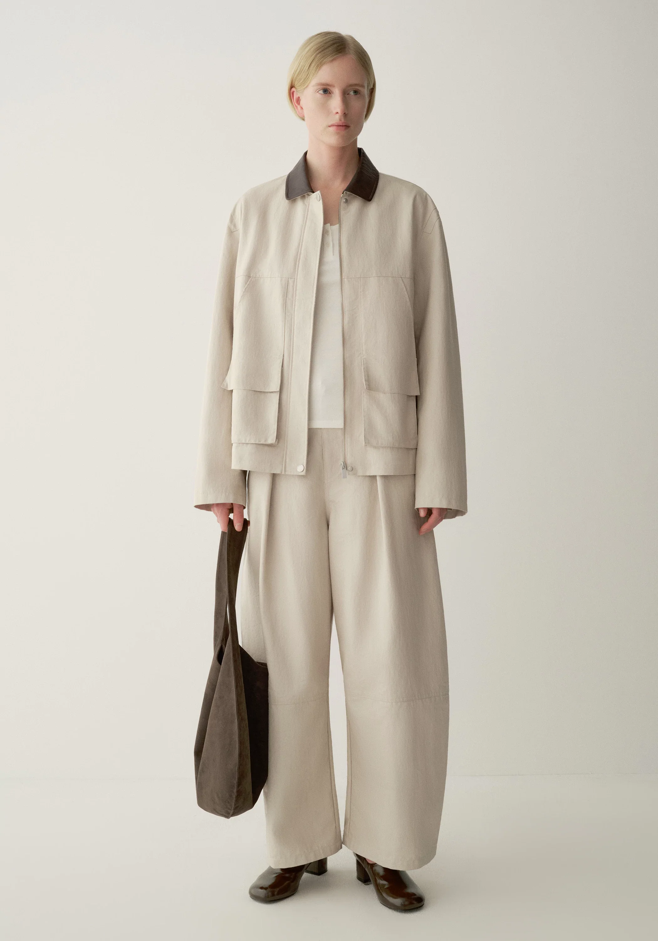 Contrast-collar Coated Jacket - Image 7