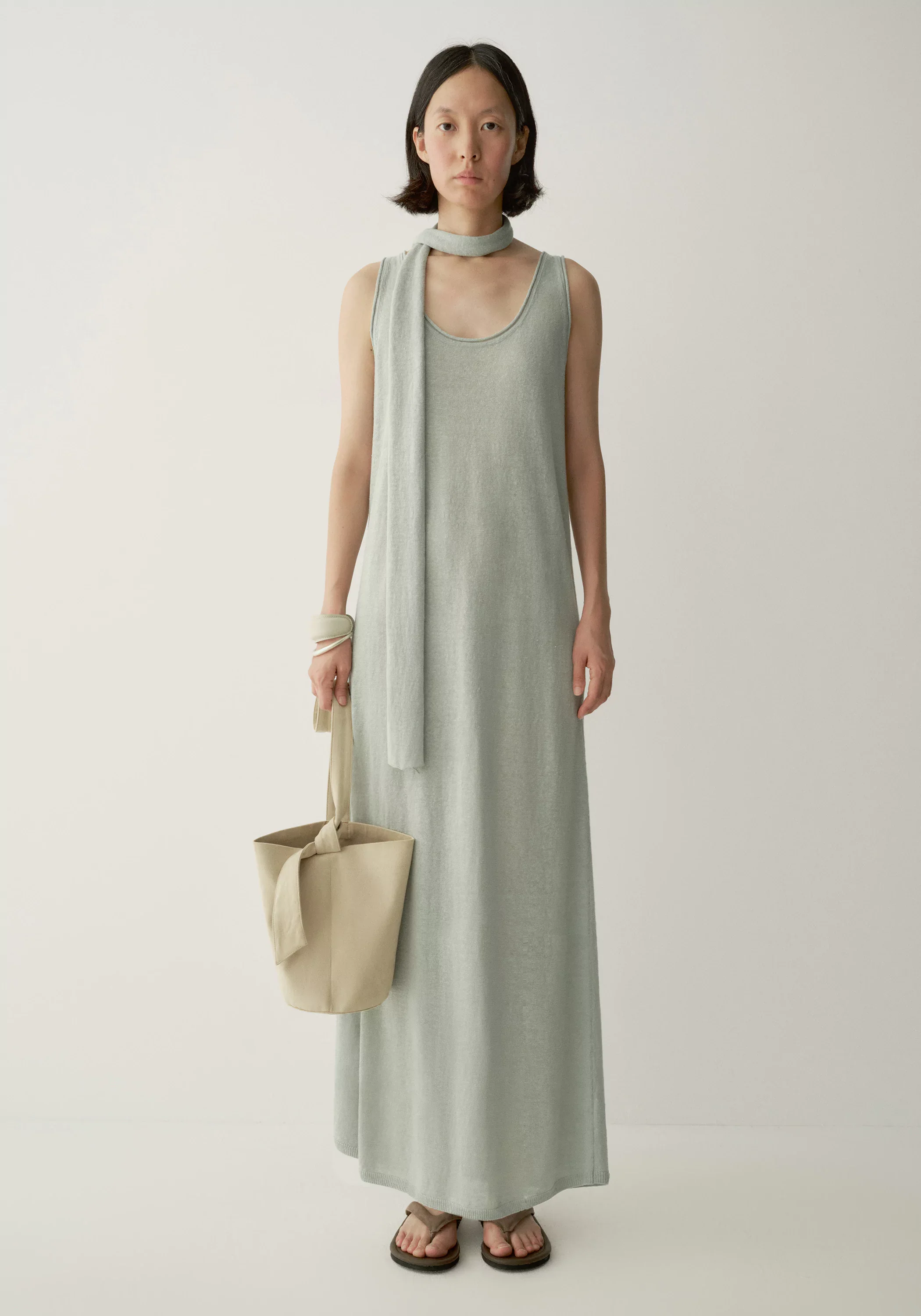 Linen Knitted Scarf - Image 11