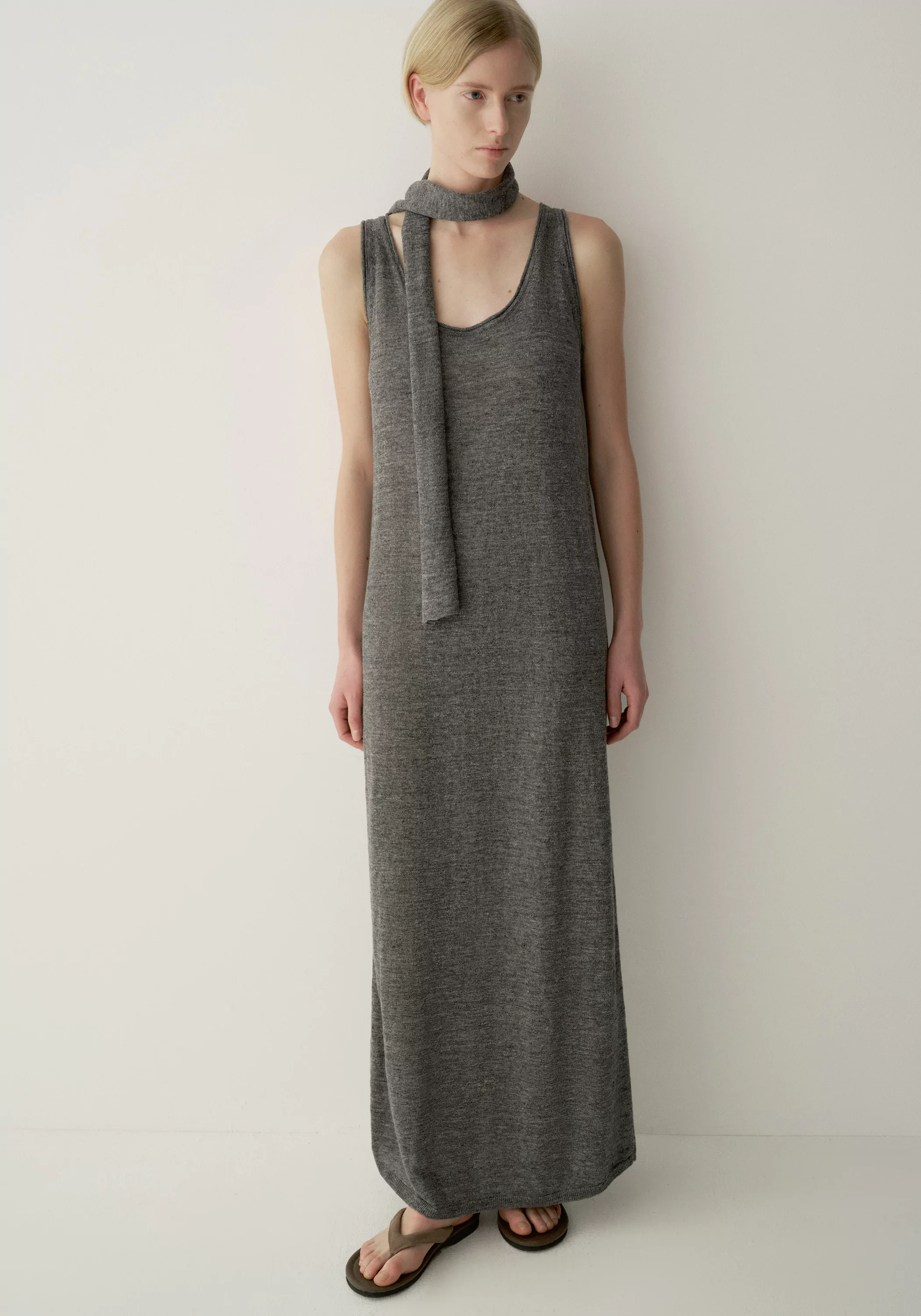 Linen Knitted Scarf - Image 6