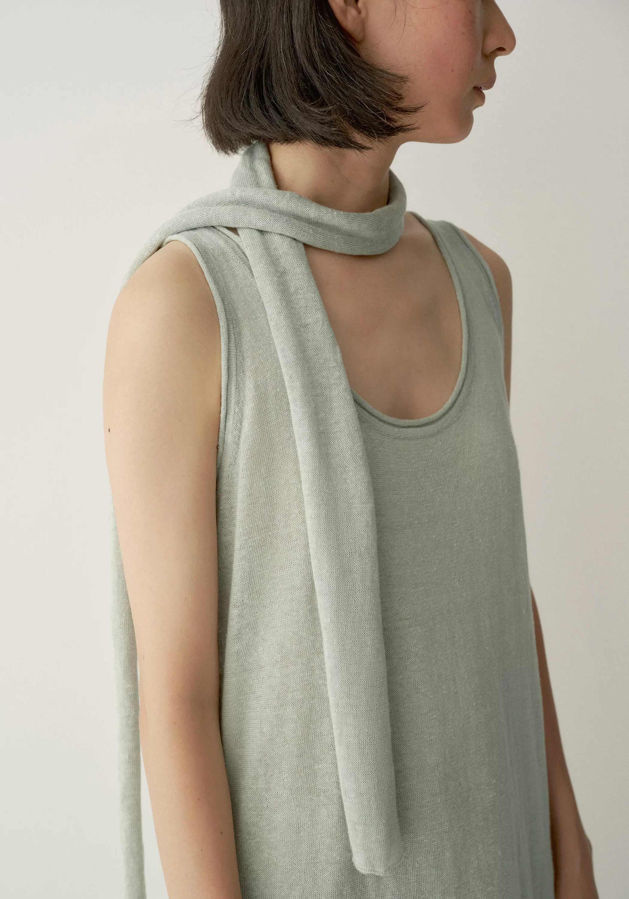 Linen Knitted Scarf - Image 9