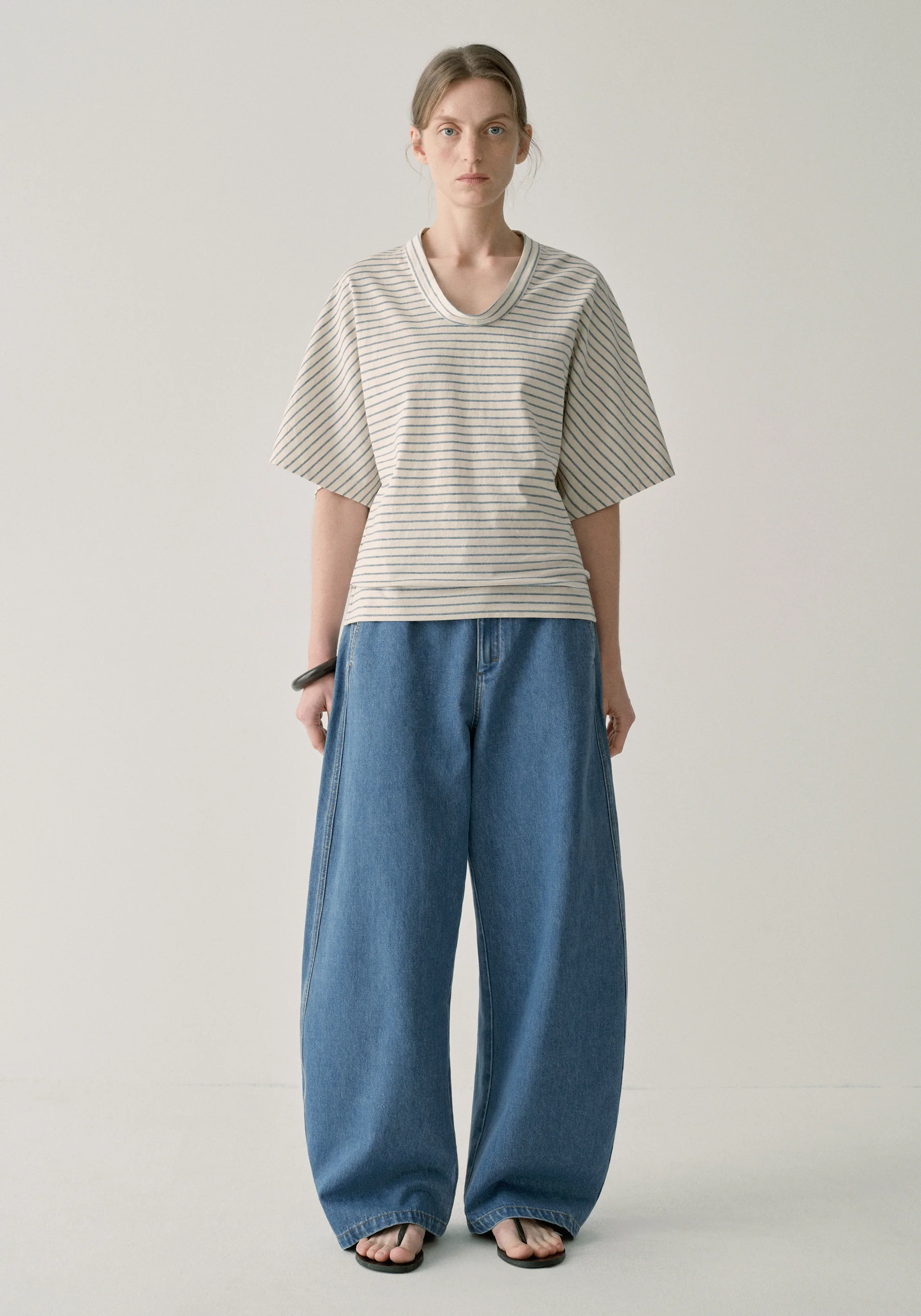 Striped U-neck T-shirt - Image 11