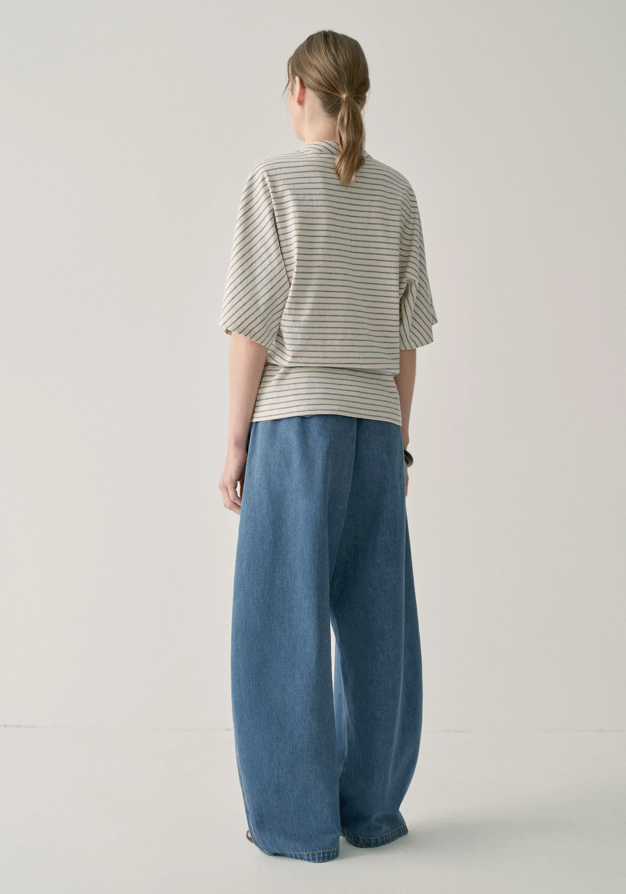 Striped U-neck T-shirt - Image 13