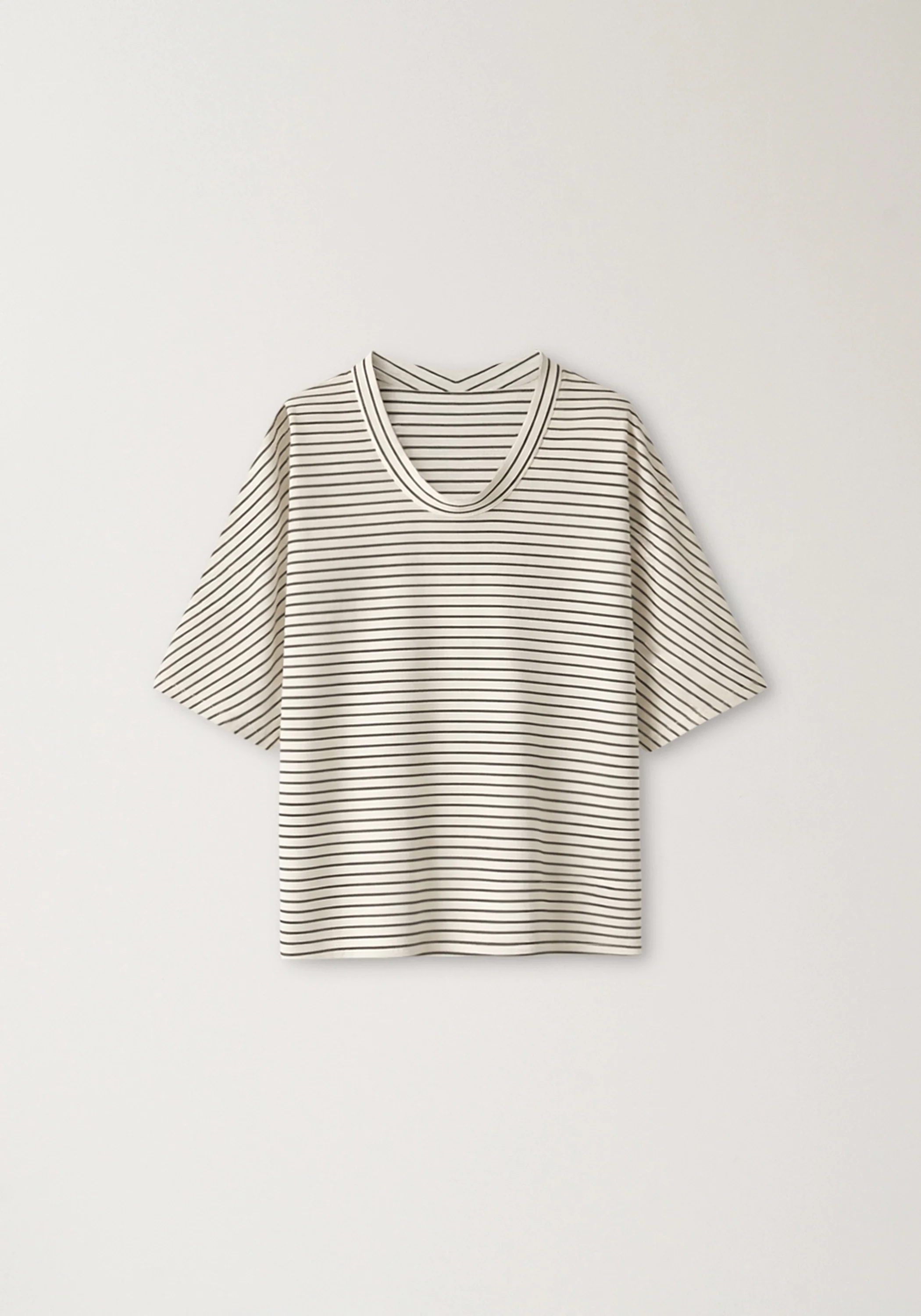 Striped U-neck T-shirt - Image 2