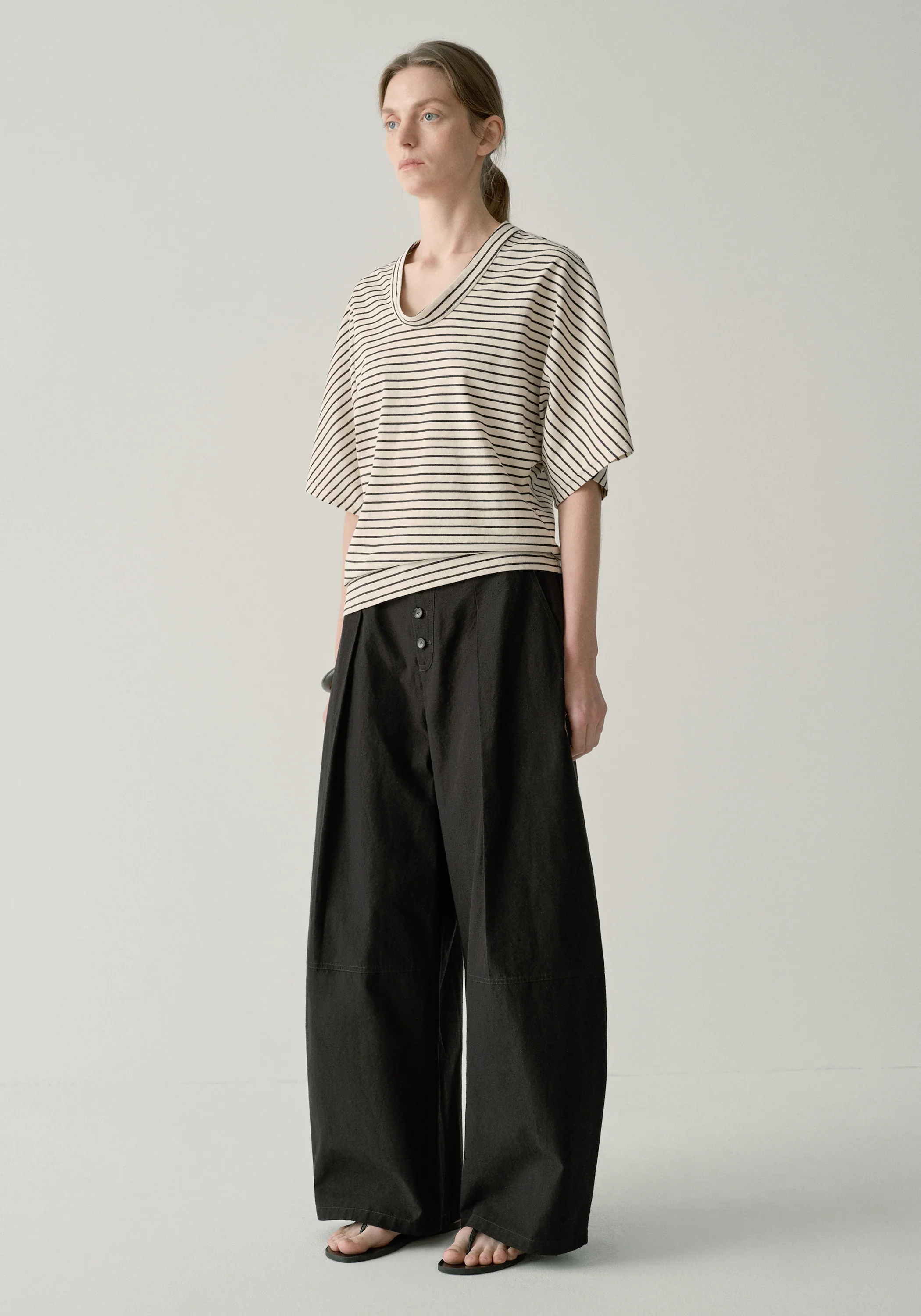 Striped U-neck T-shirt - Image 4