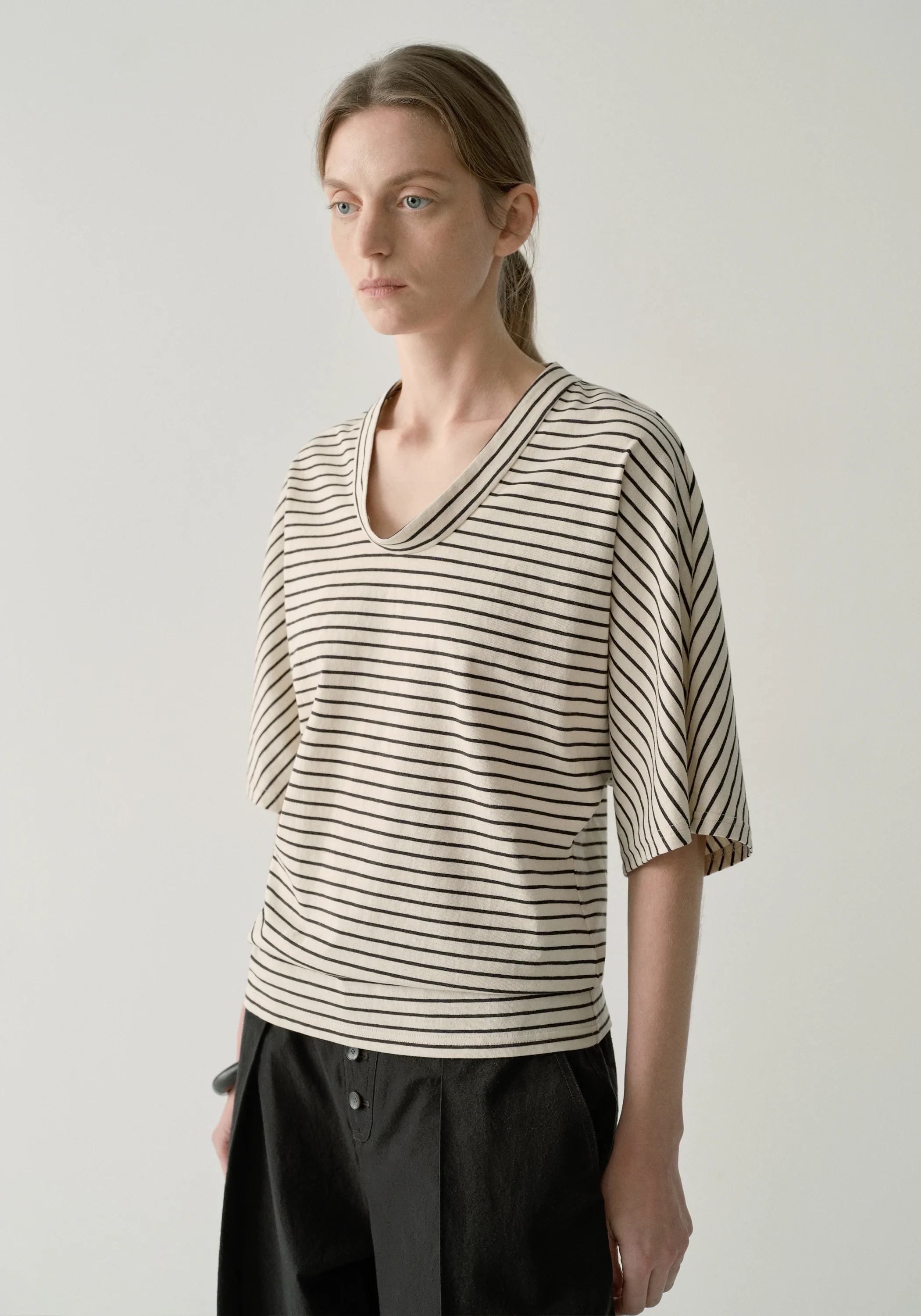 Striped U-neck T-shirt - Image 6