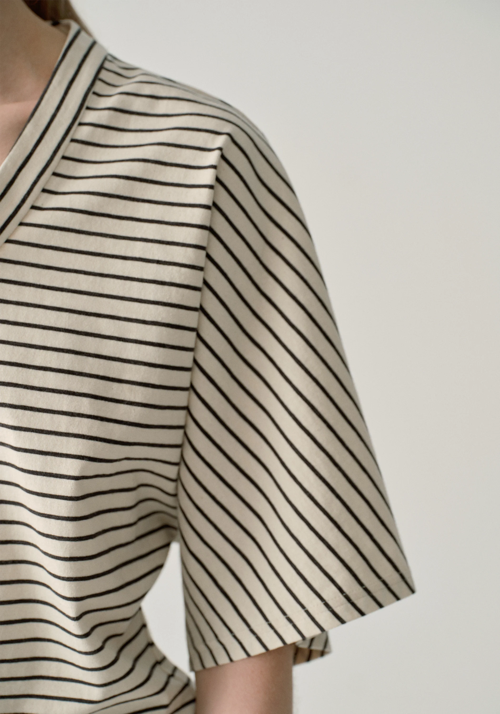 Striped U-neck T-shirt - Image 8
