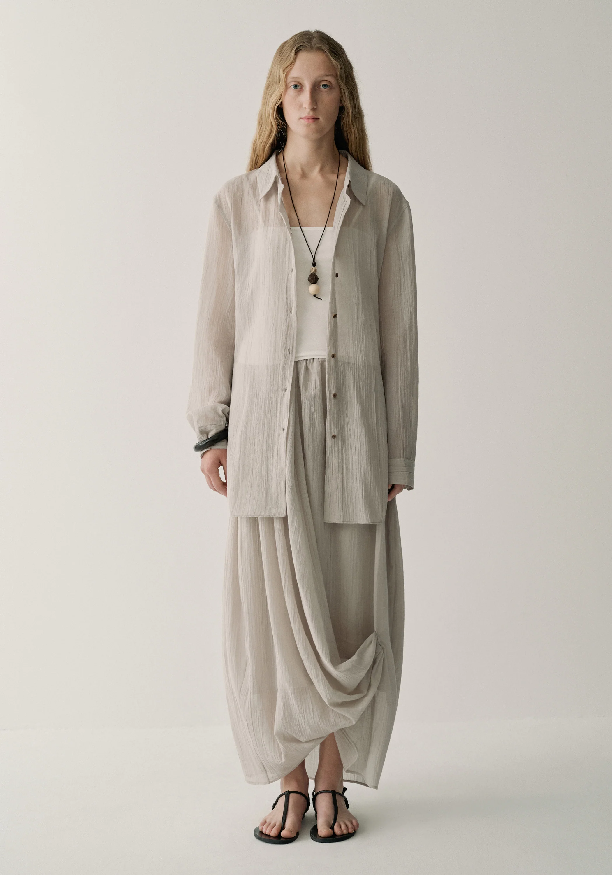 Textured Cotton Skirt - Image 3