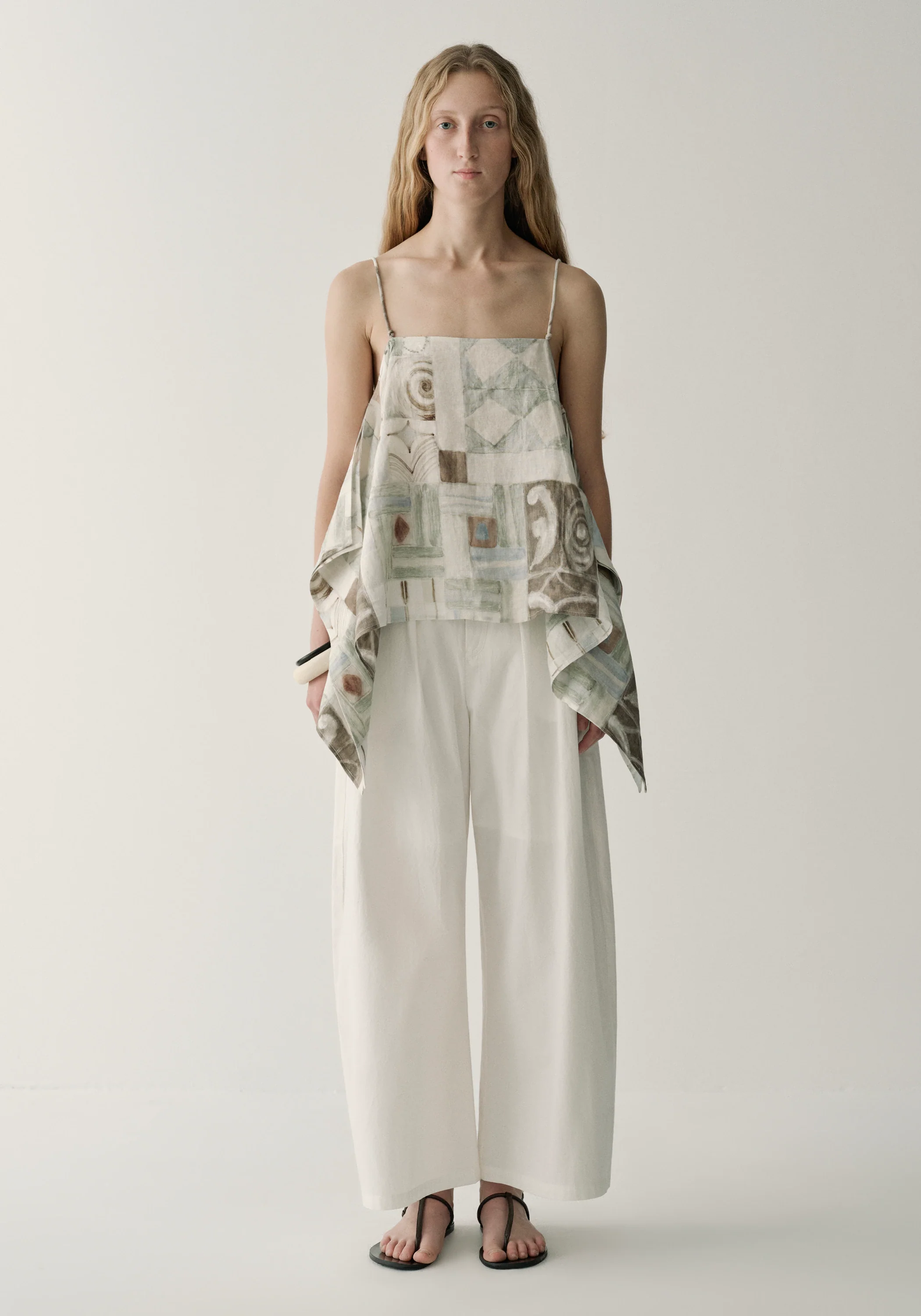 Patterned Linen Cami Top - Image 3