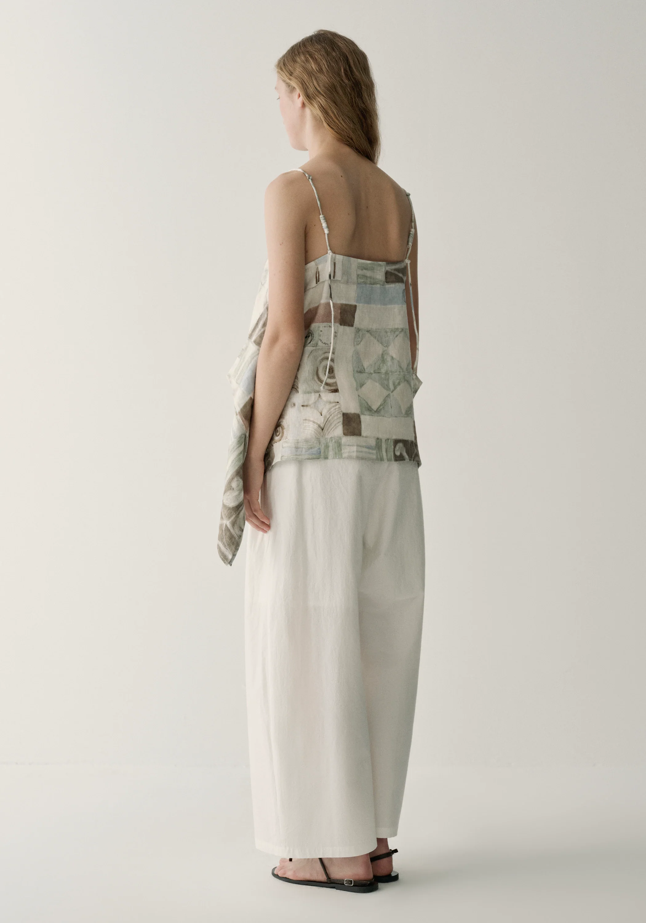 Patterned Linen Cami Top - Image 5