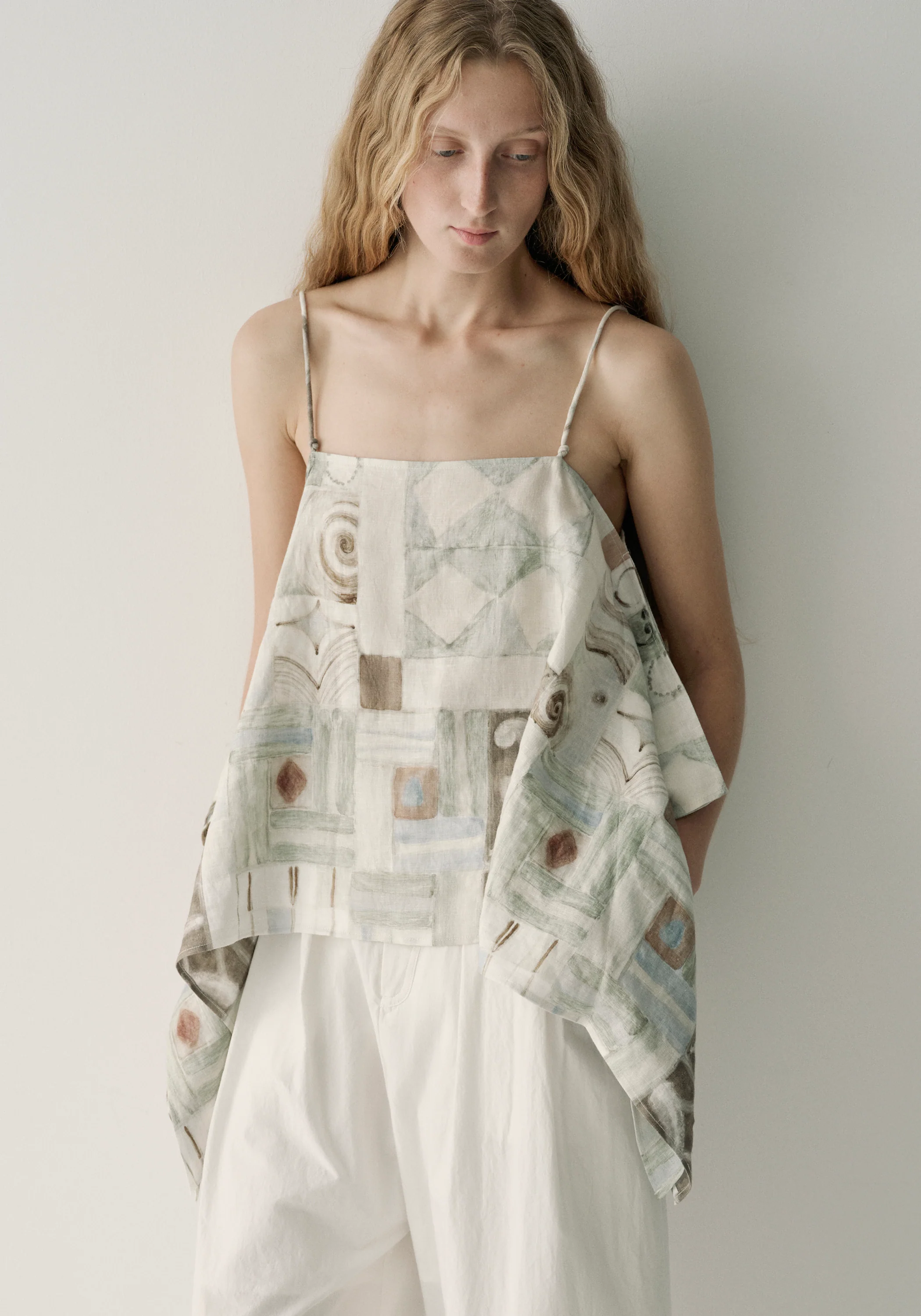 Patterned Linen Cami Top - Image 7