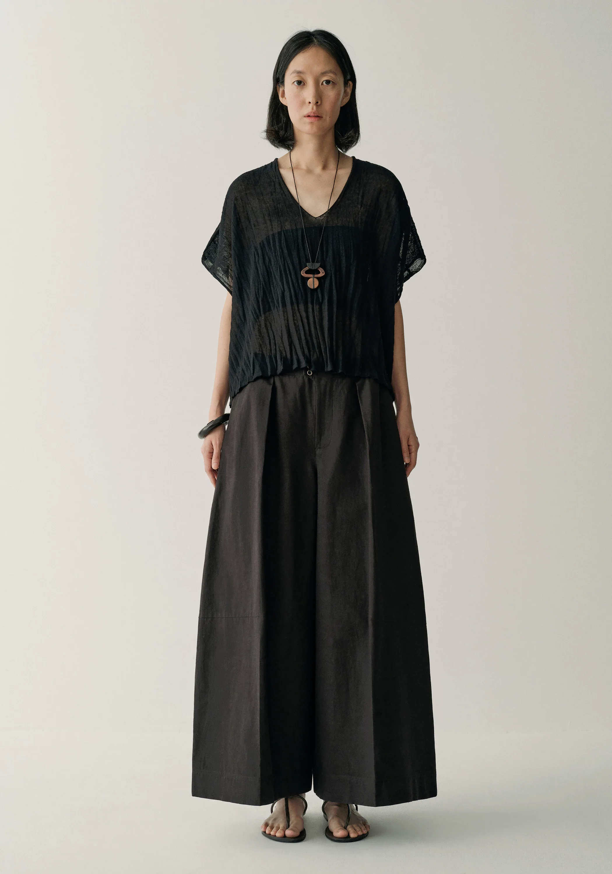Pleated Semi-sheer Pullover - Image 10