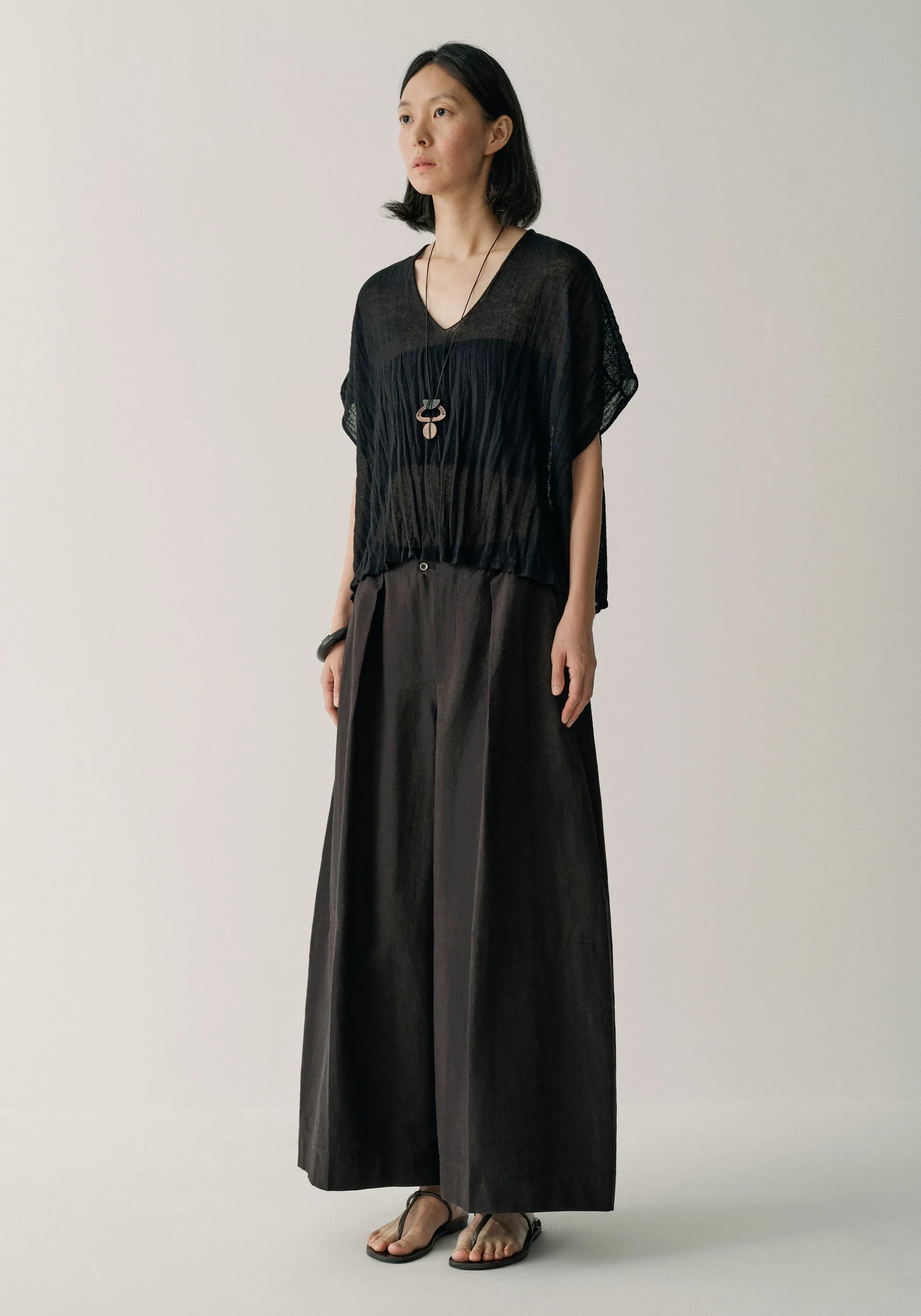 Pleated Semi-sheer Pullover - Image 11