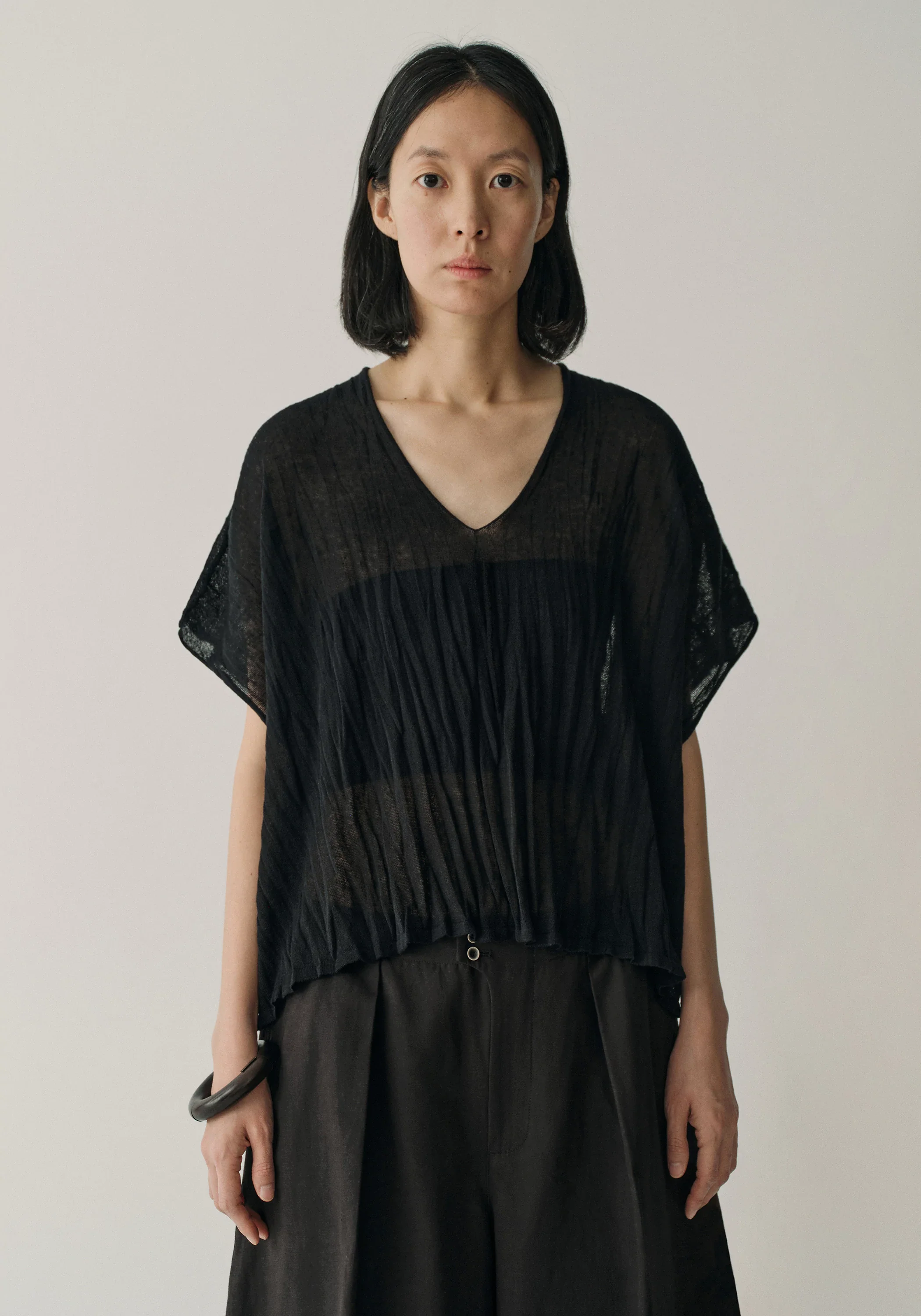 Pleated Semi-sheer Pullover - Image 13