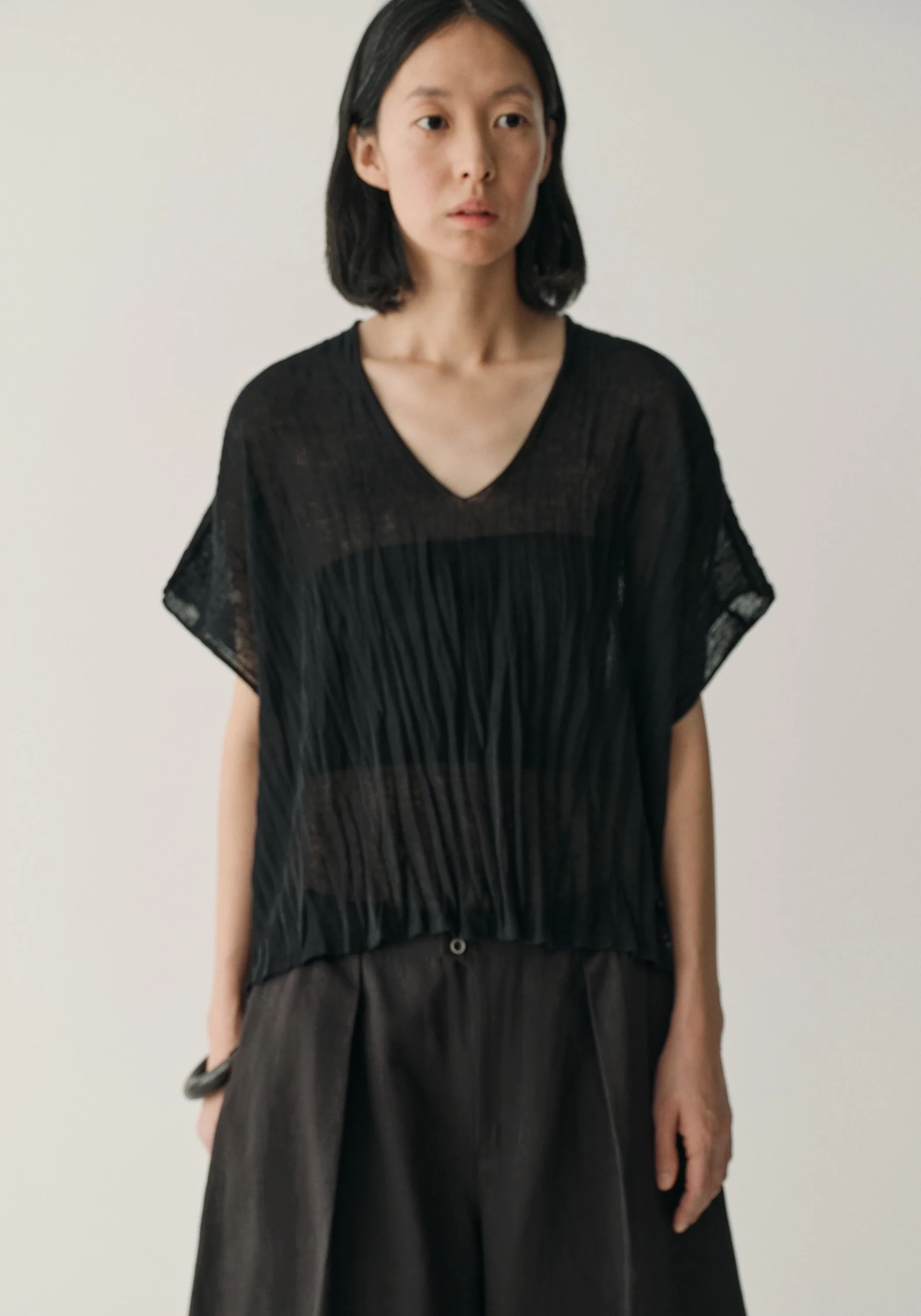 Pleated Semi-sheer Pullover - Image 14