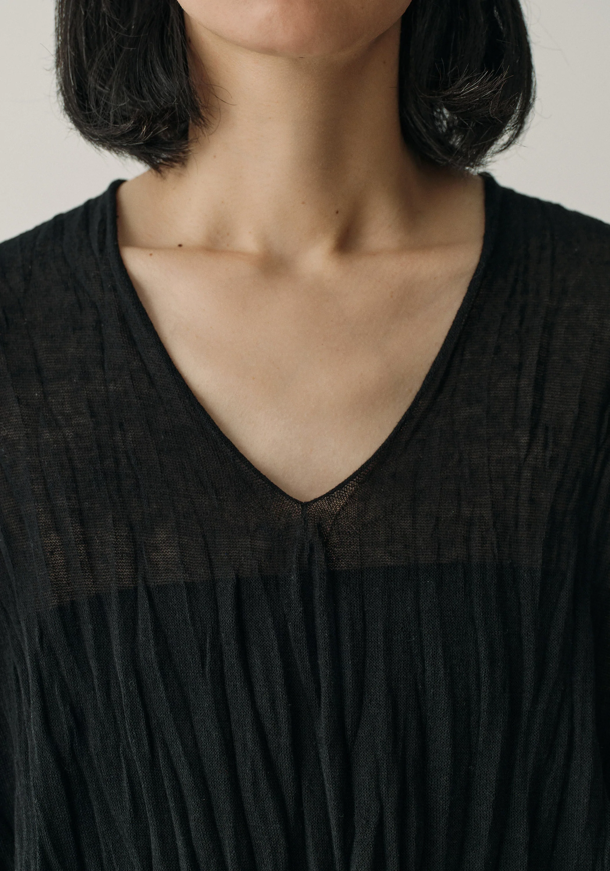 Pleated Semi-sheer Pullover - Image 15
