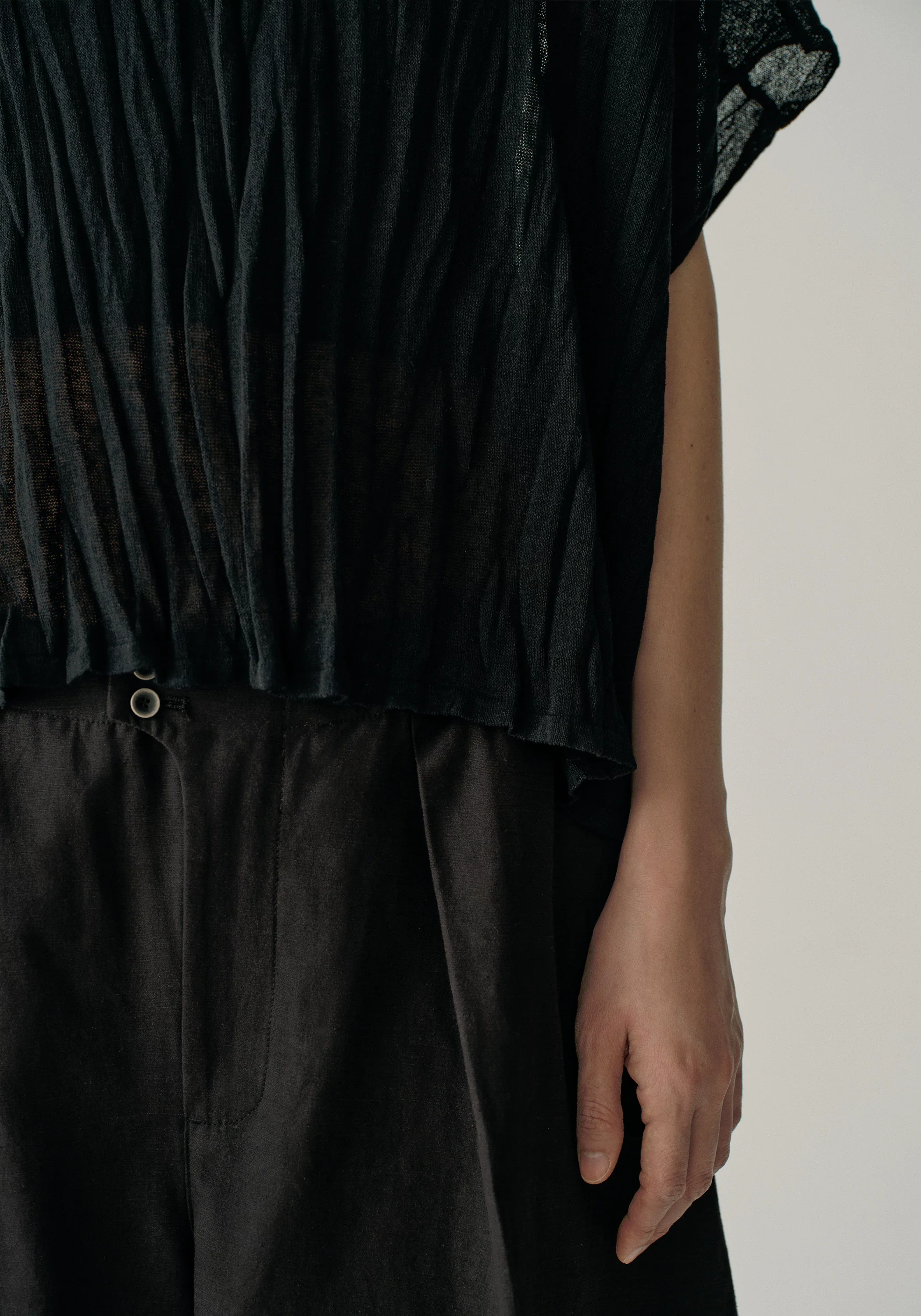 Pleated Semi-sheer Pullover - Image 17