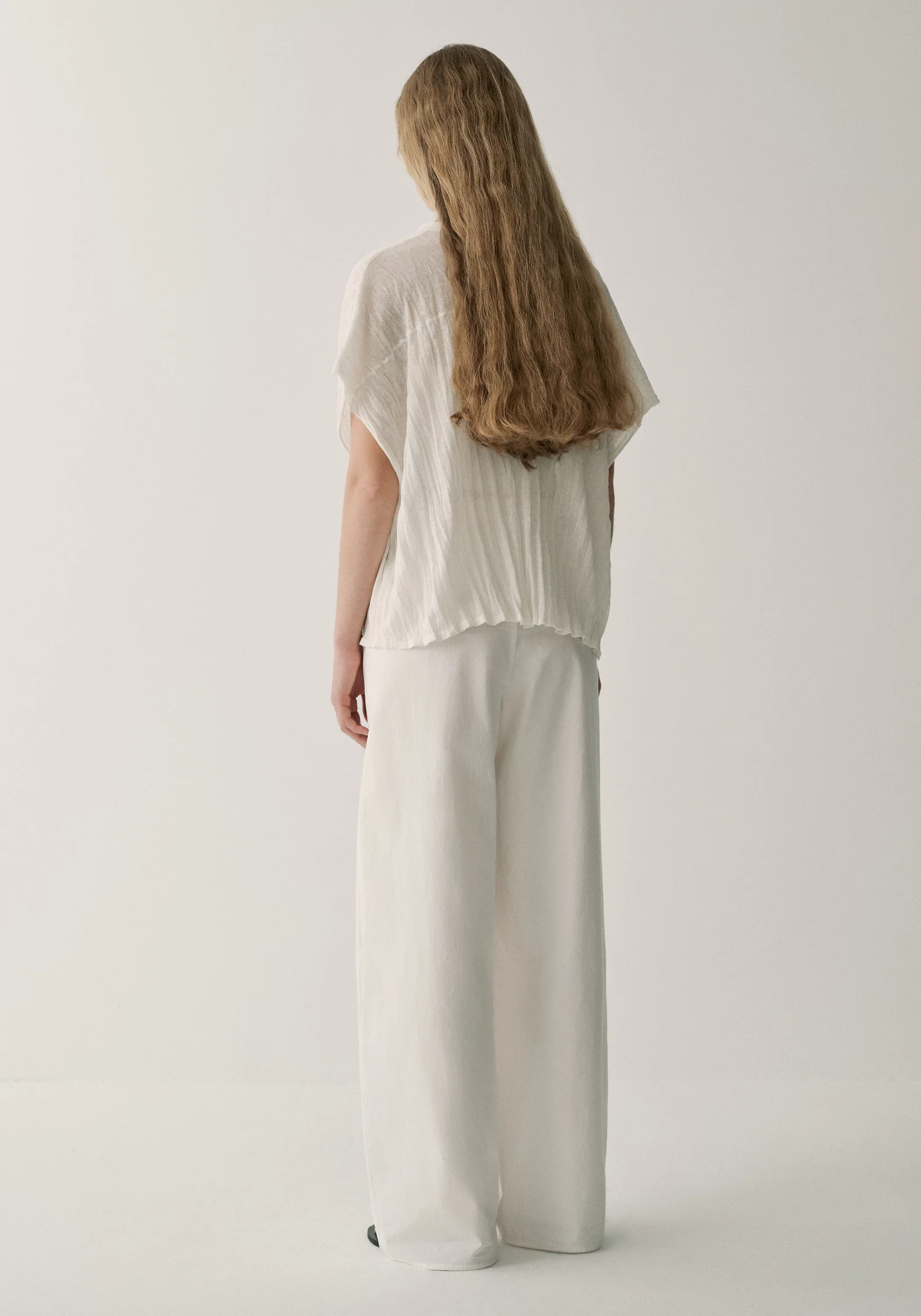 Pleated Semi-sheer Pullover - Image 5
