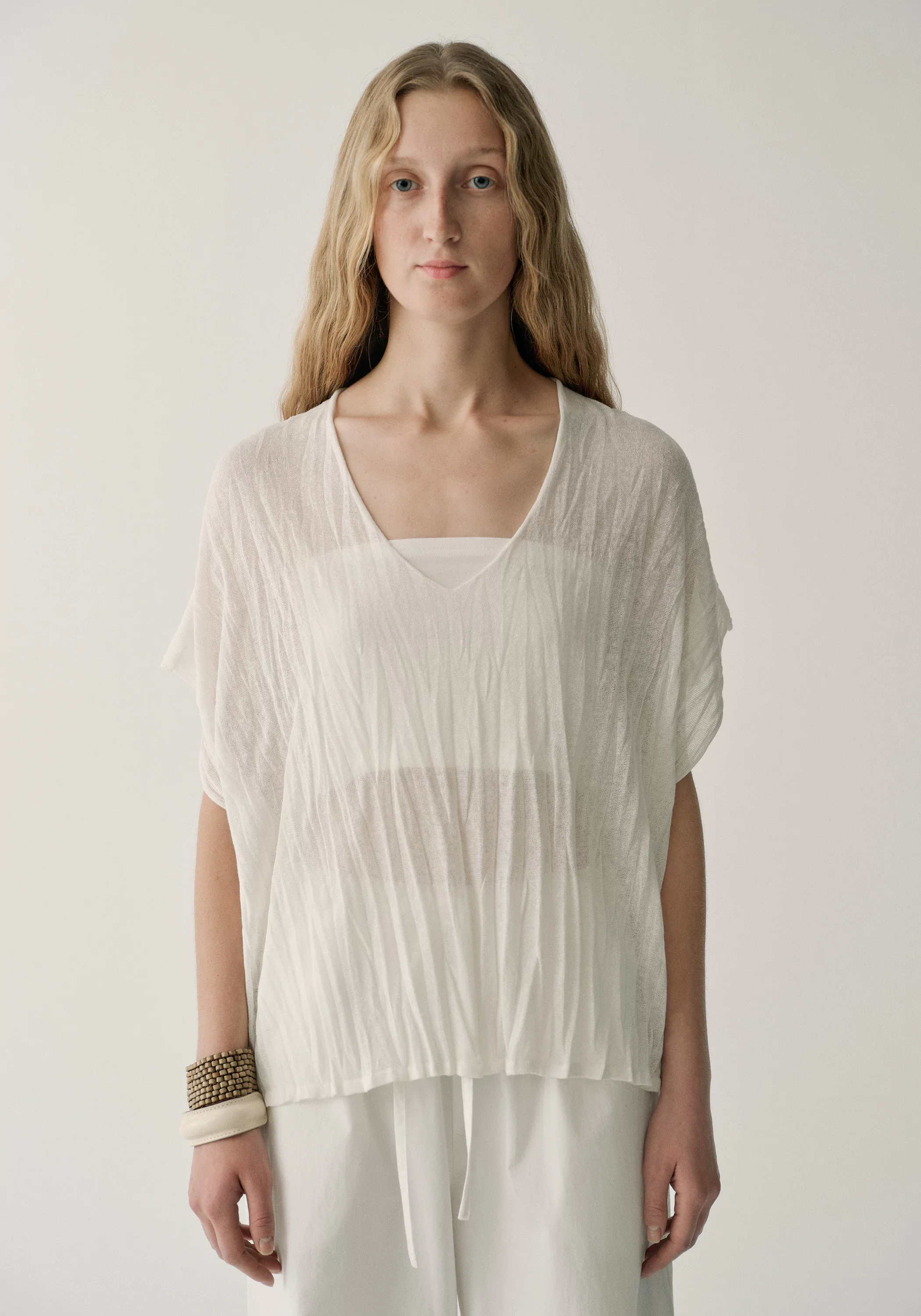 Pleated Semi-sheer Pullover - Image 6