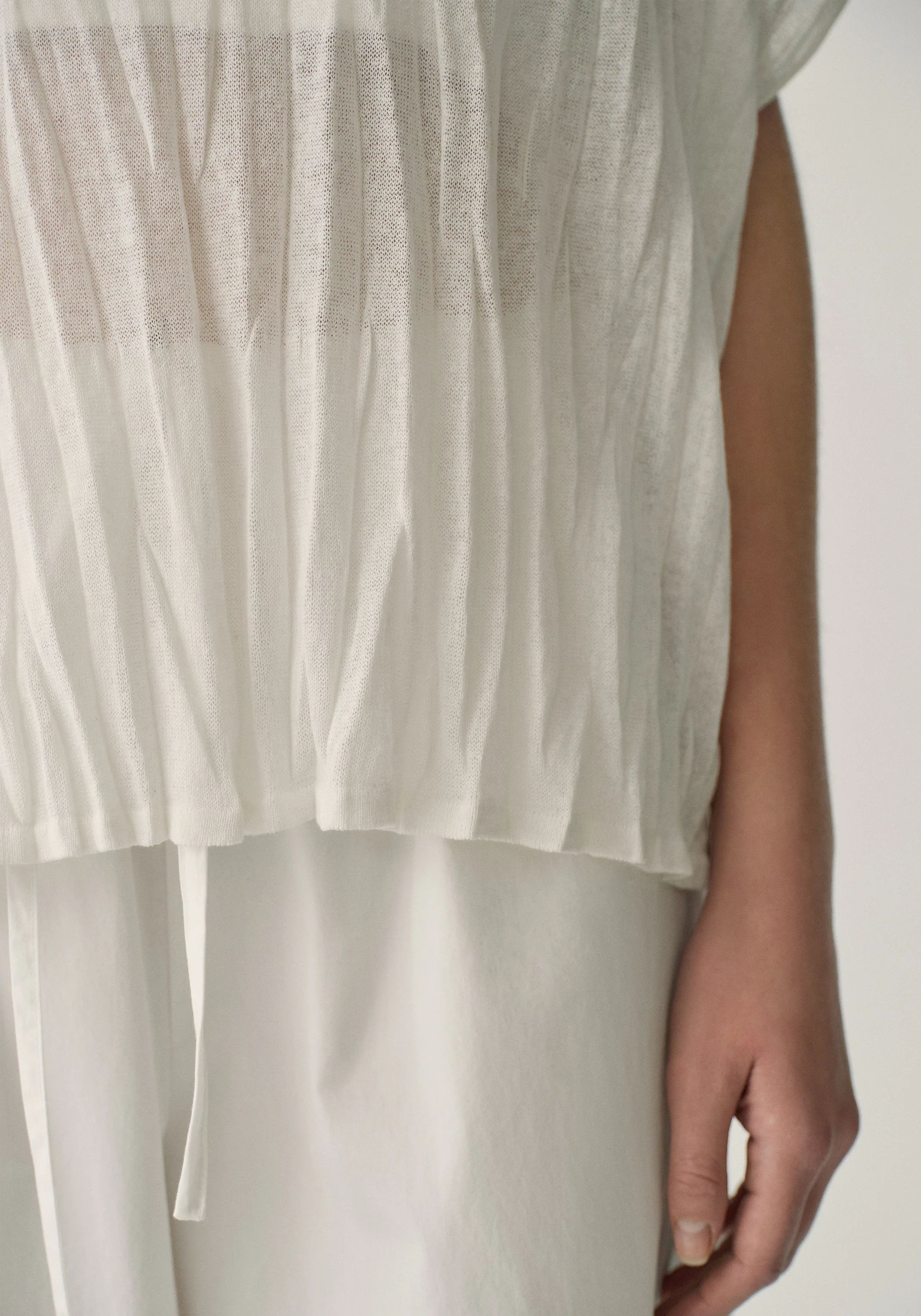 Pleated Semi-sheer Pullover - Image 8