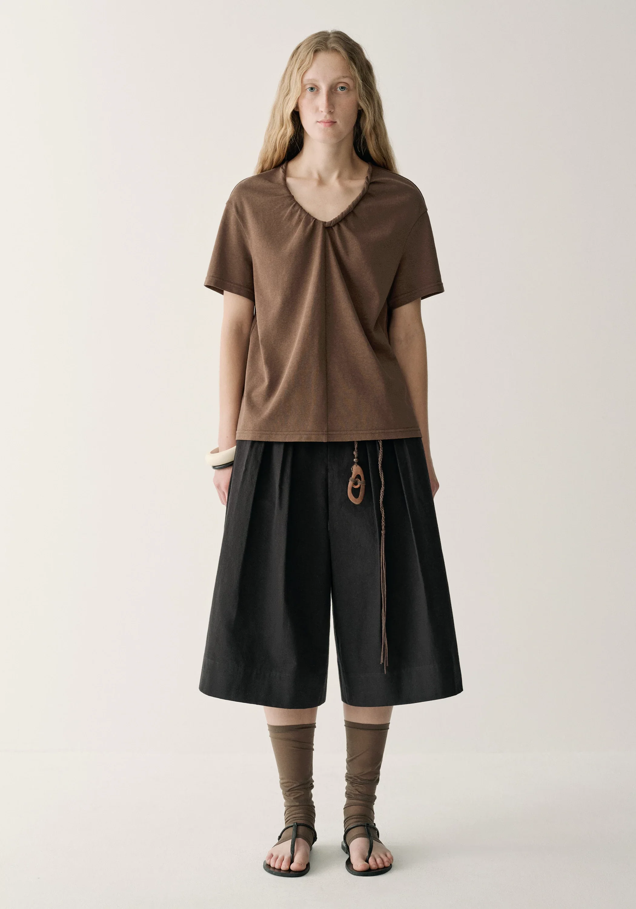 Pleated Wide-leg Culottes