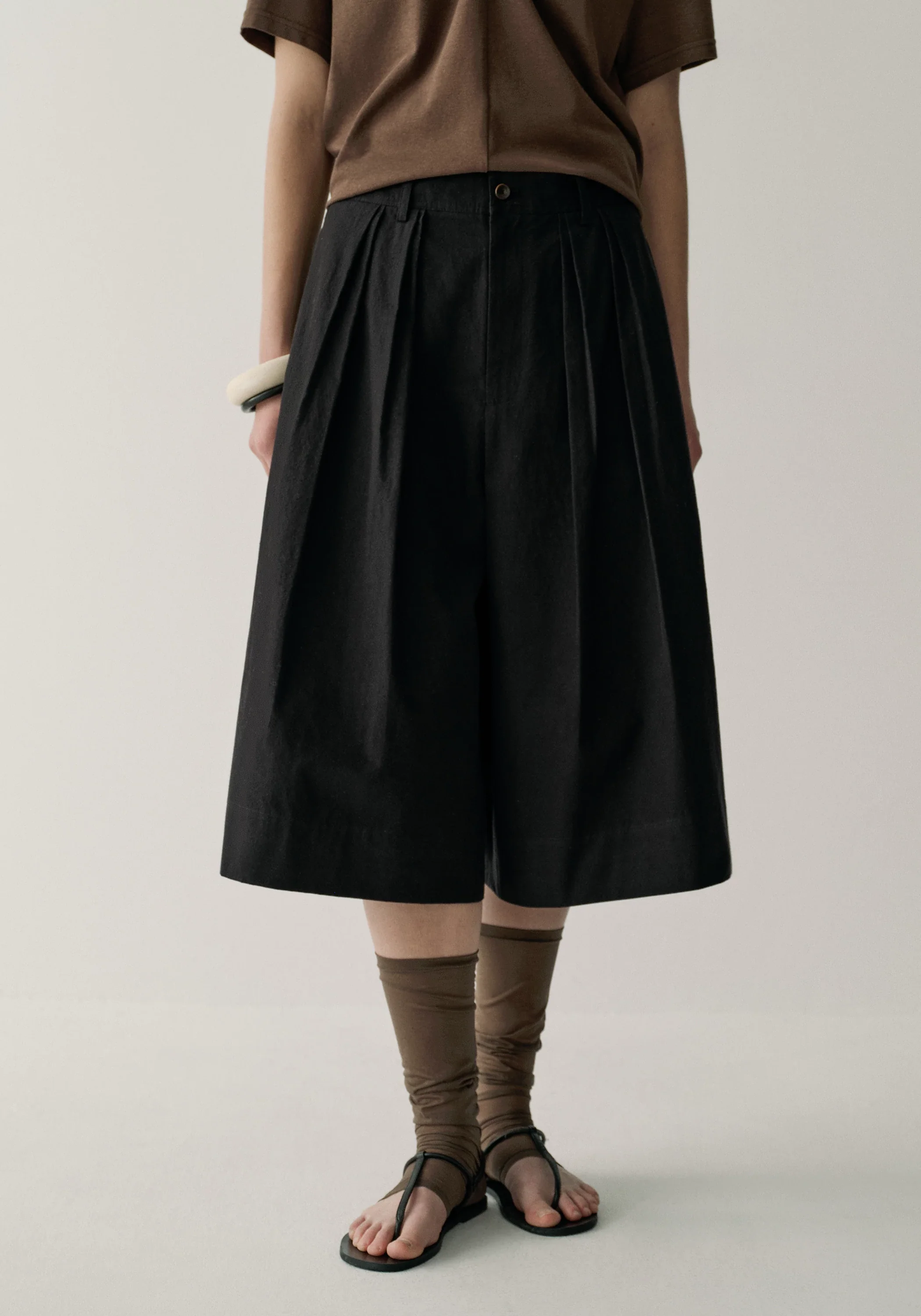 Pleated Wide-leg Culottes - Image 5