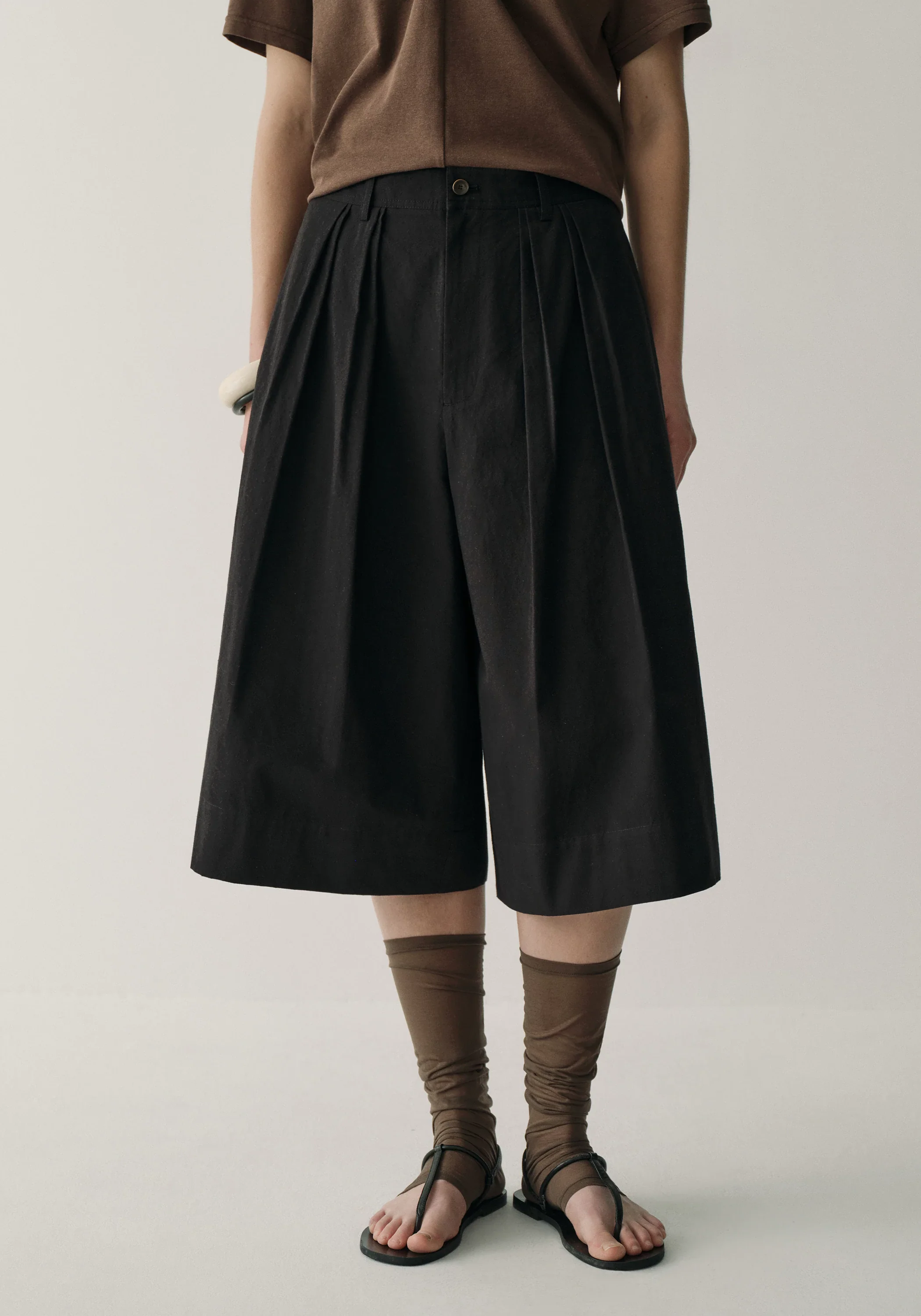 Pleated Wide-leg Culottes - Image 6