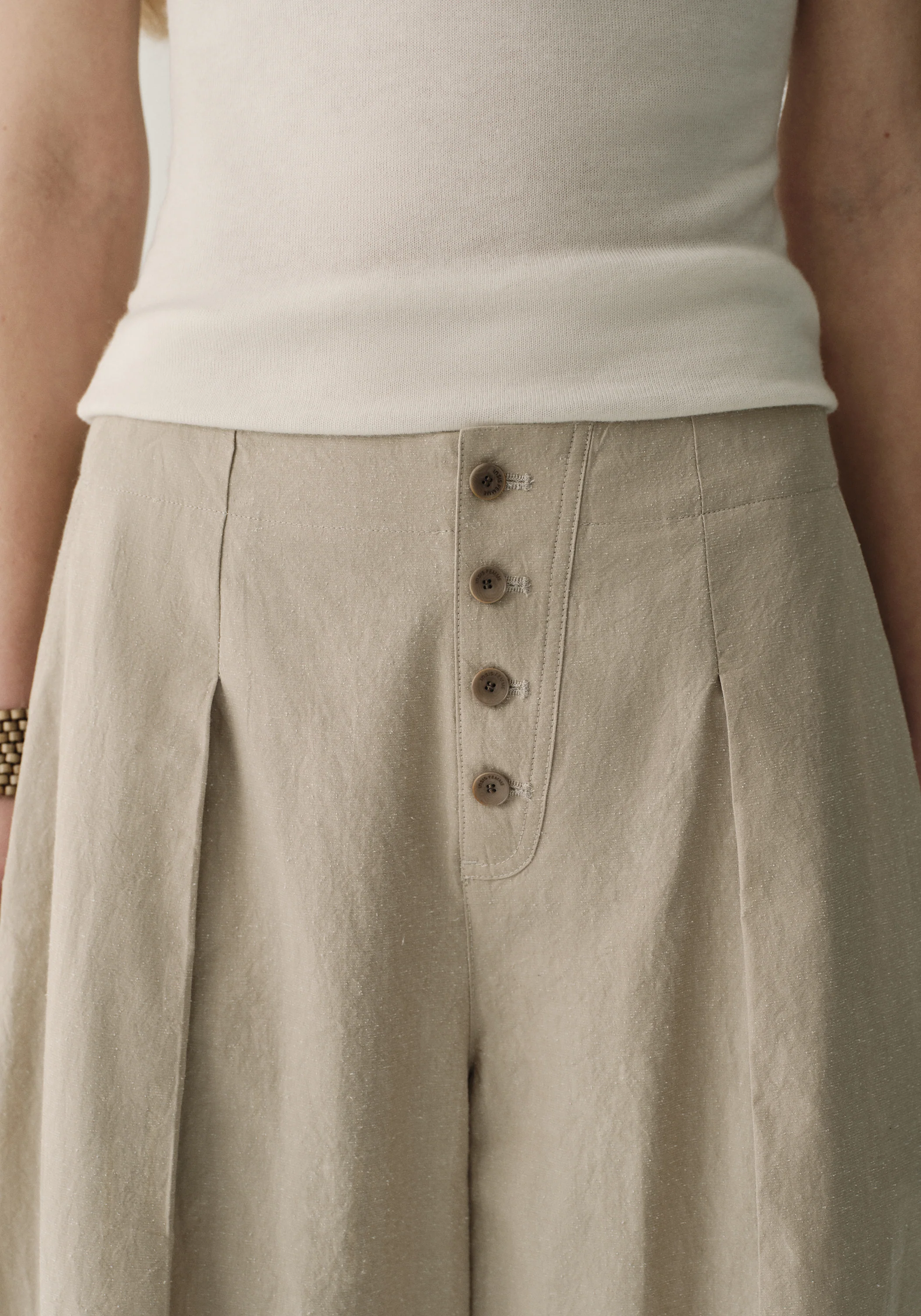 Cotton-silk Buttoned Pants - Image 13