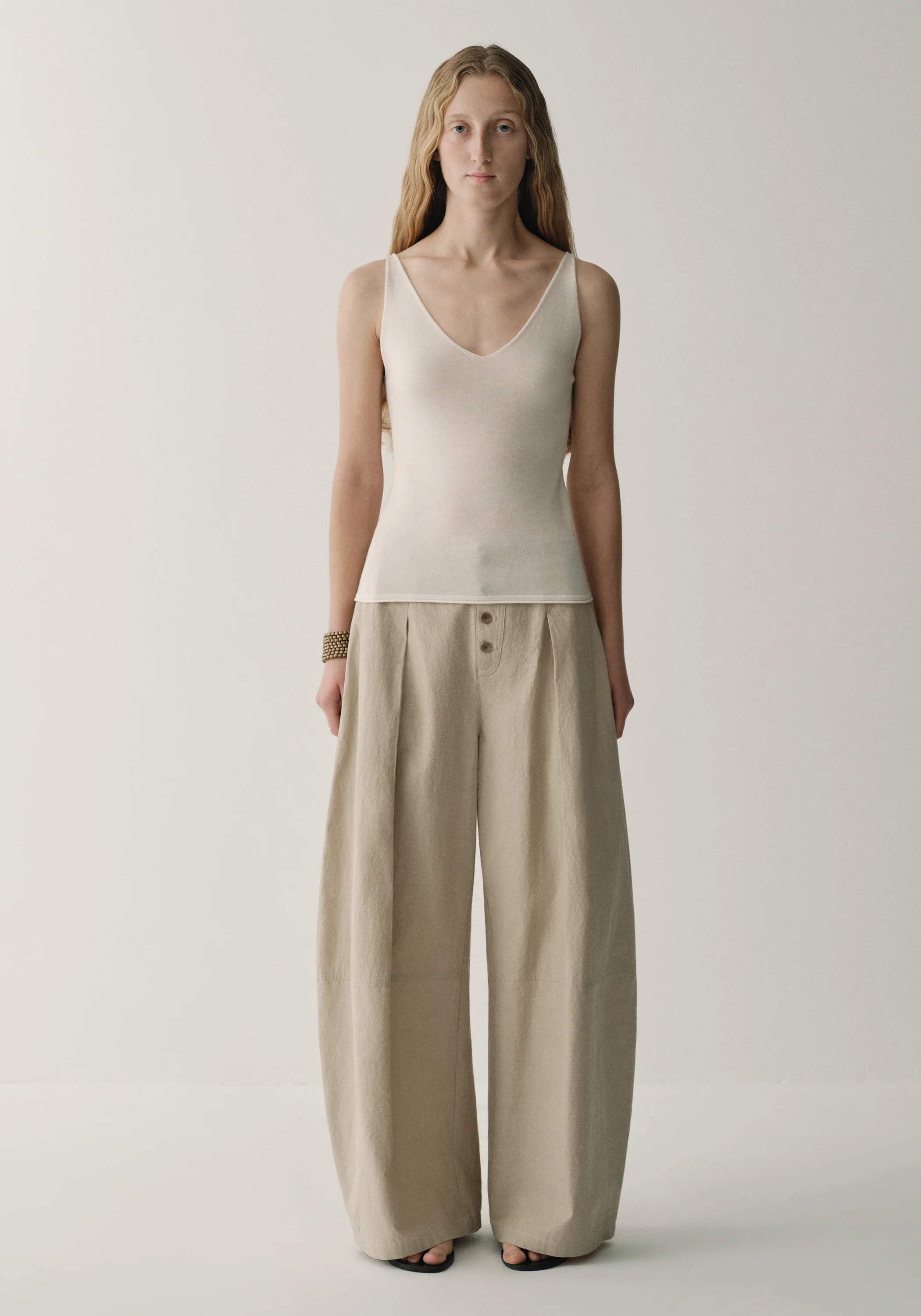 Cotton-silk Buttoned Pants - Image 8