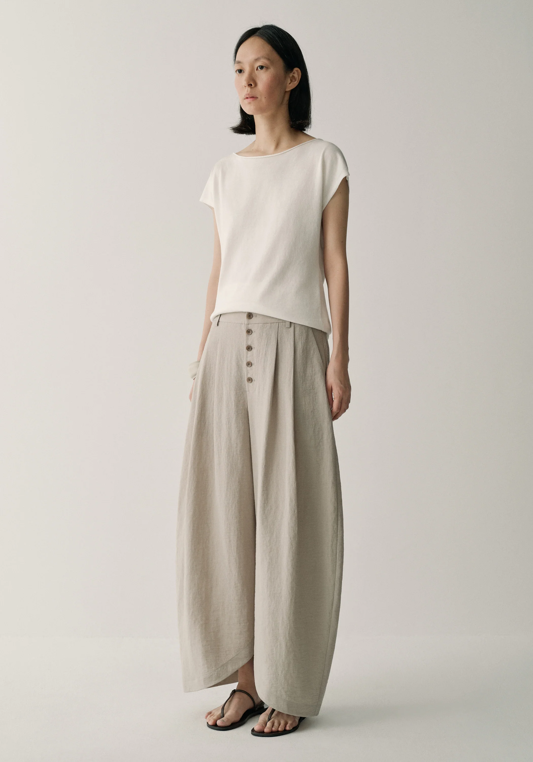 Bias-hem Curved Pants - Image 3