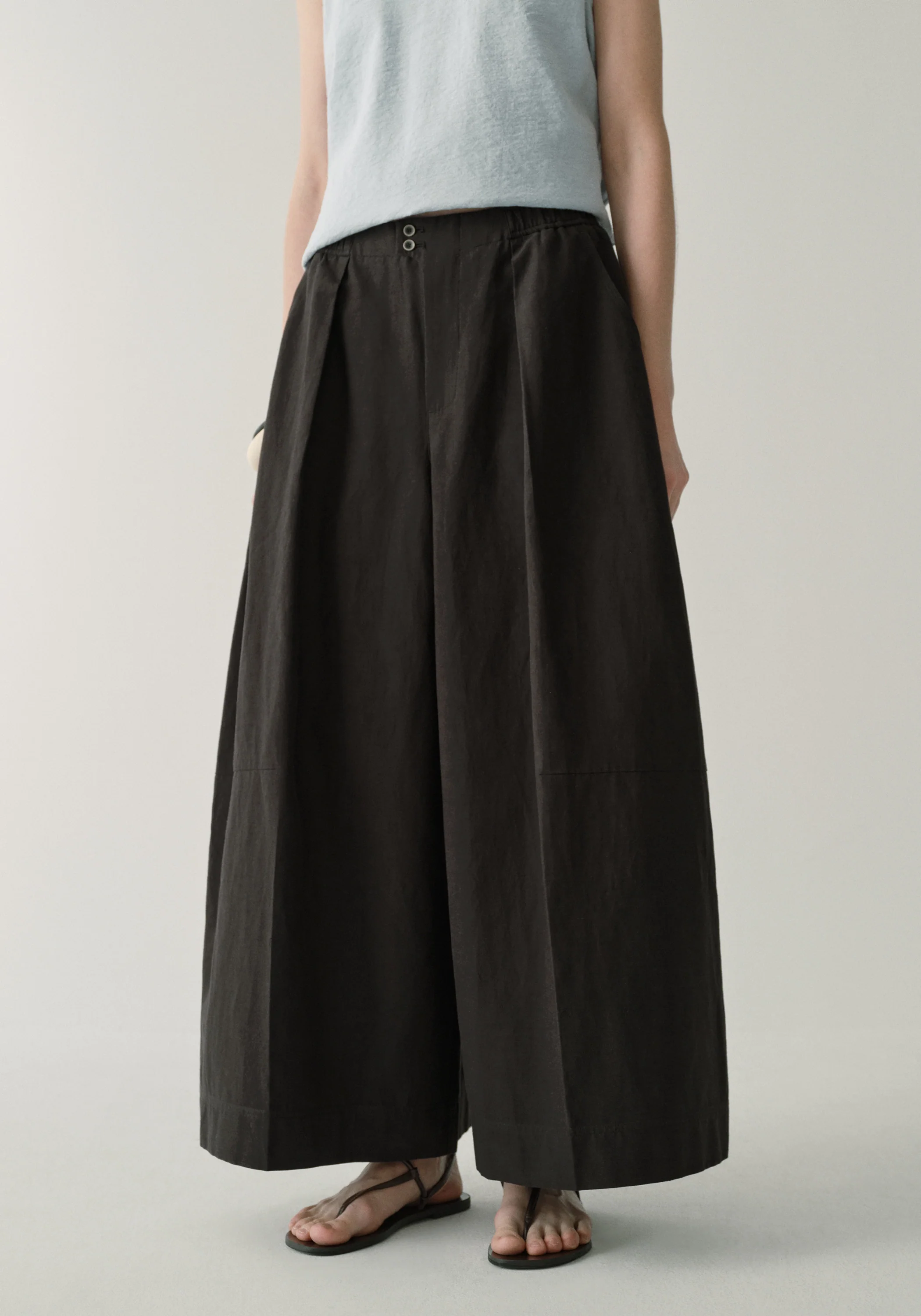 Cotton-linen Wide-leg Pants - Image 5