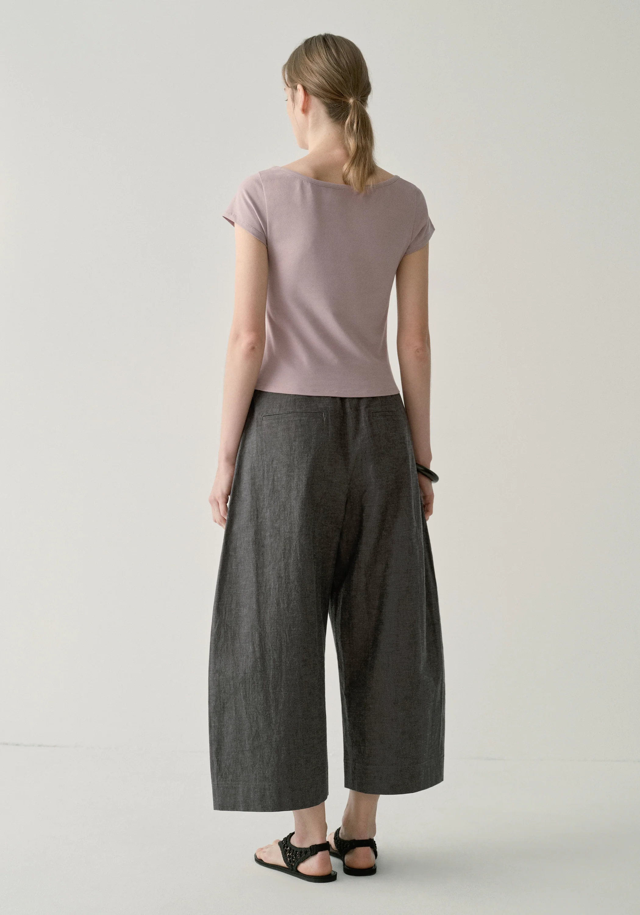 Cotton-linen Belted Pants - Image 10