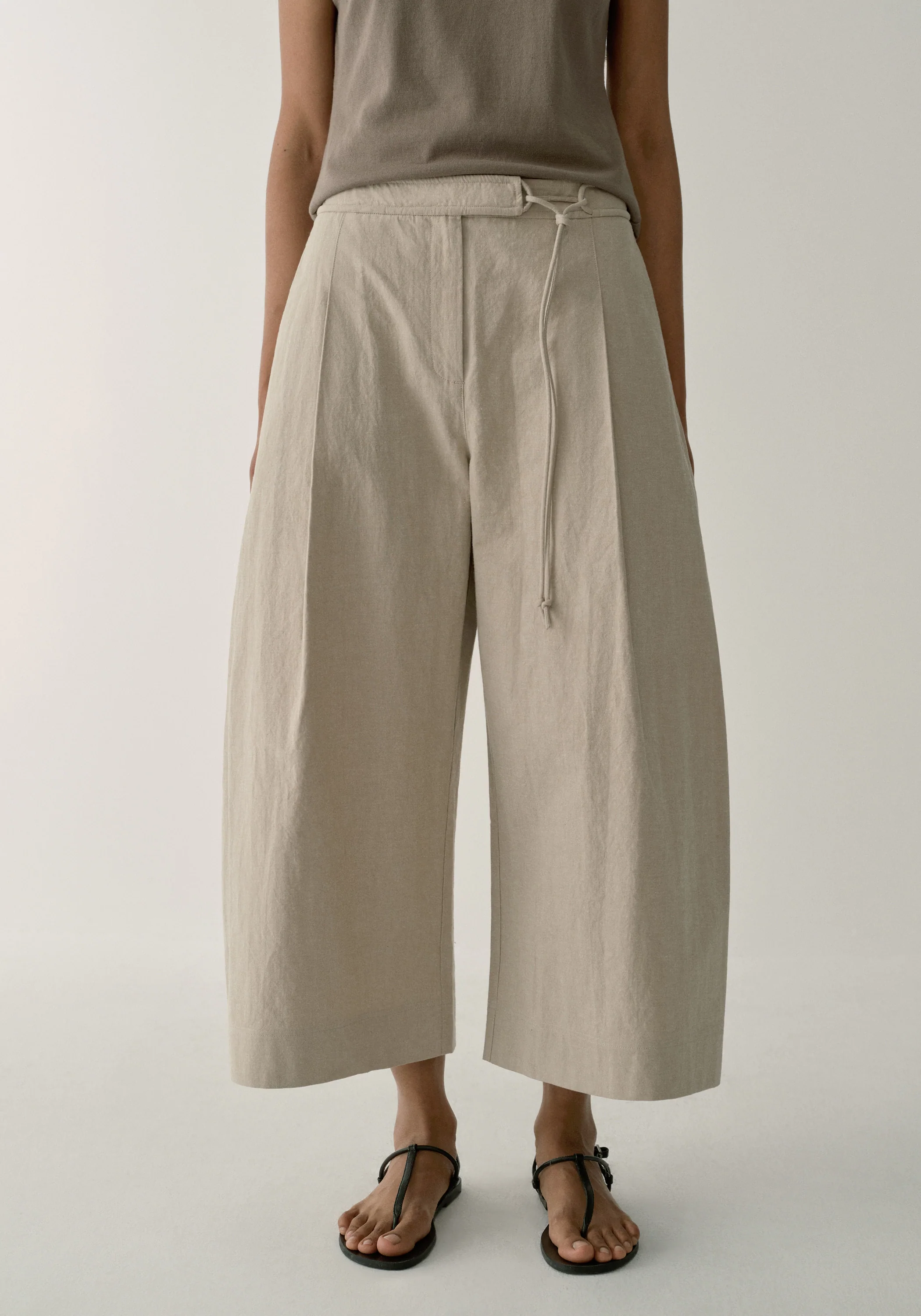 Cotton-linen Belted Pants - Image 20