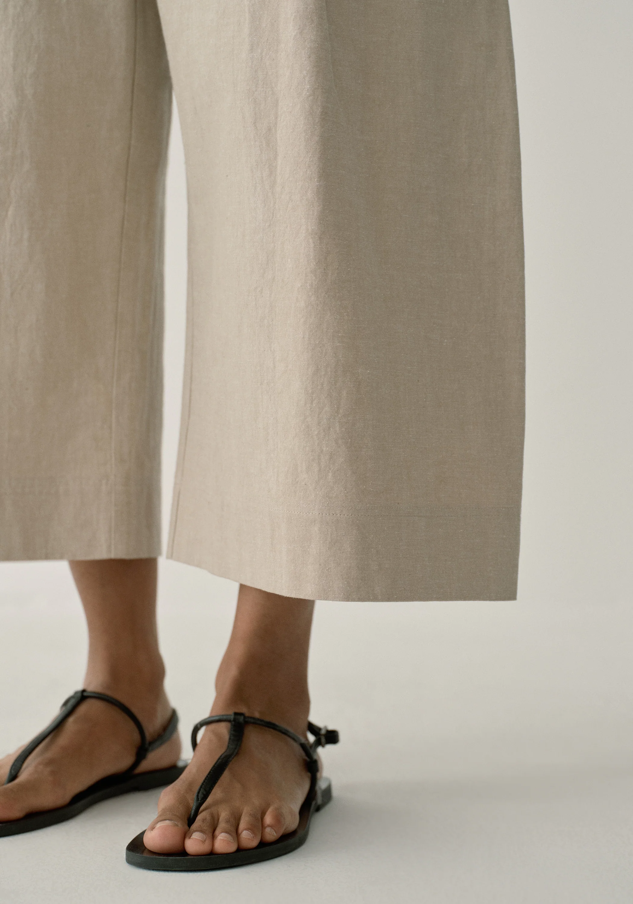 Cotton-linen Belted Pants - Image 23