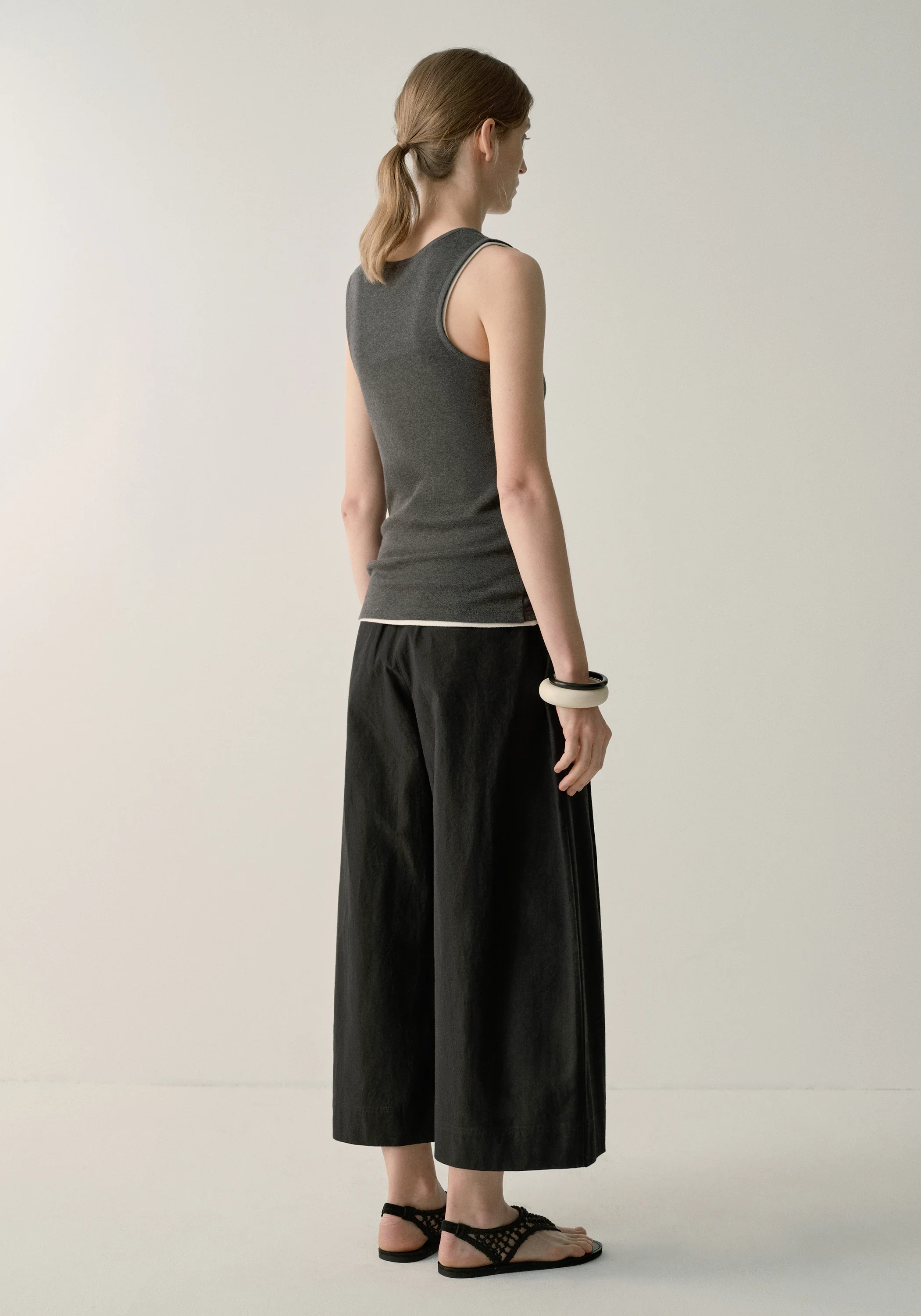 Cotton-linen Belted Pants - Image 4