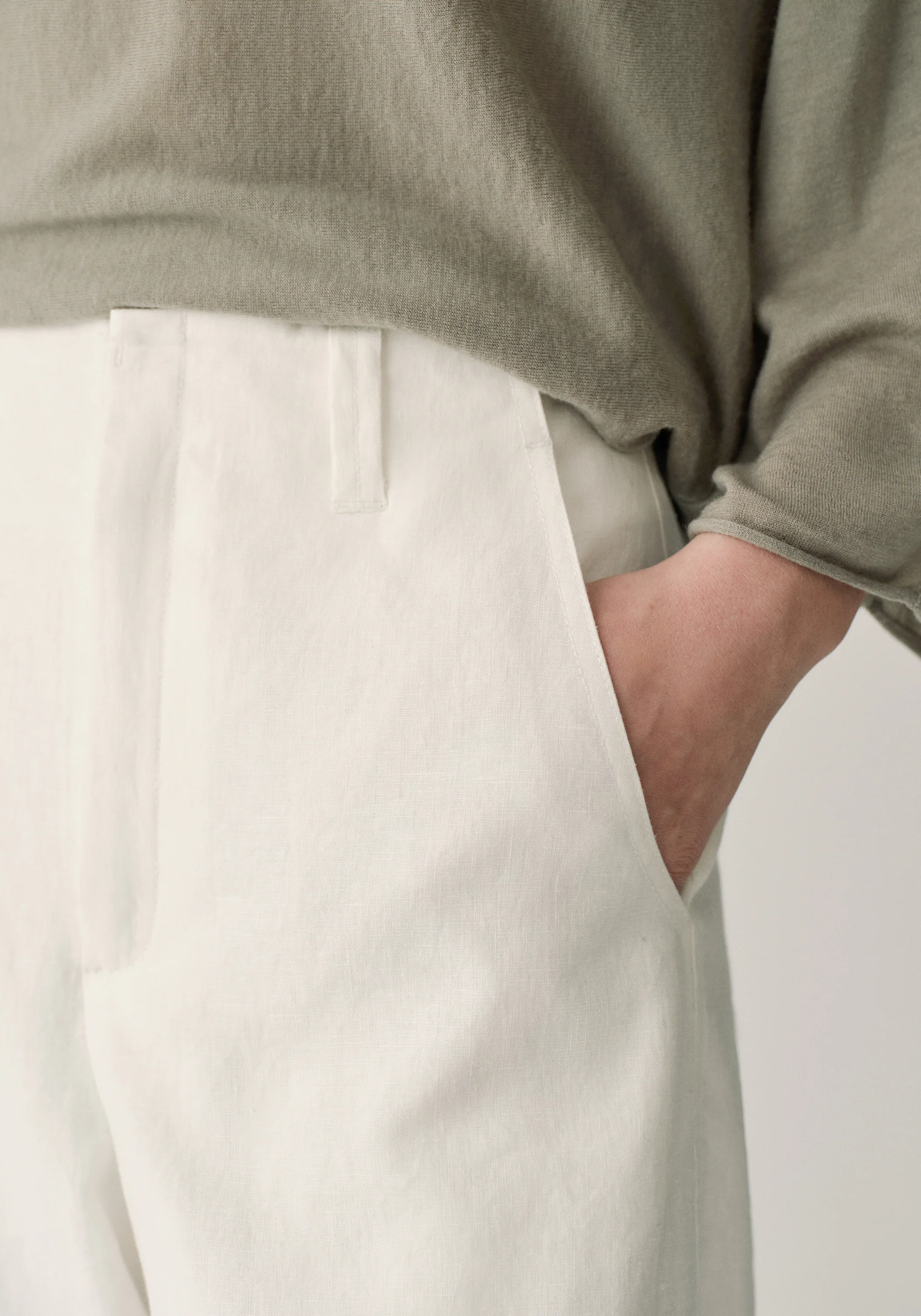 Linen Curved Pants - Image 20