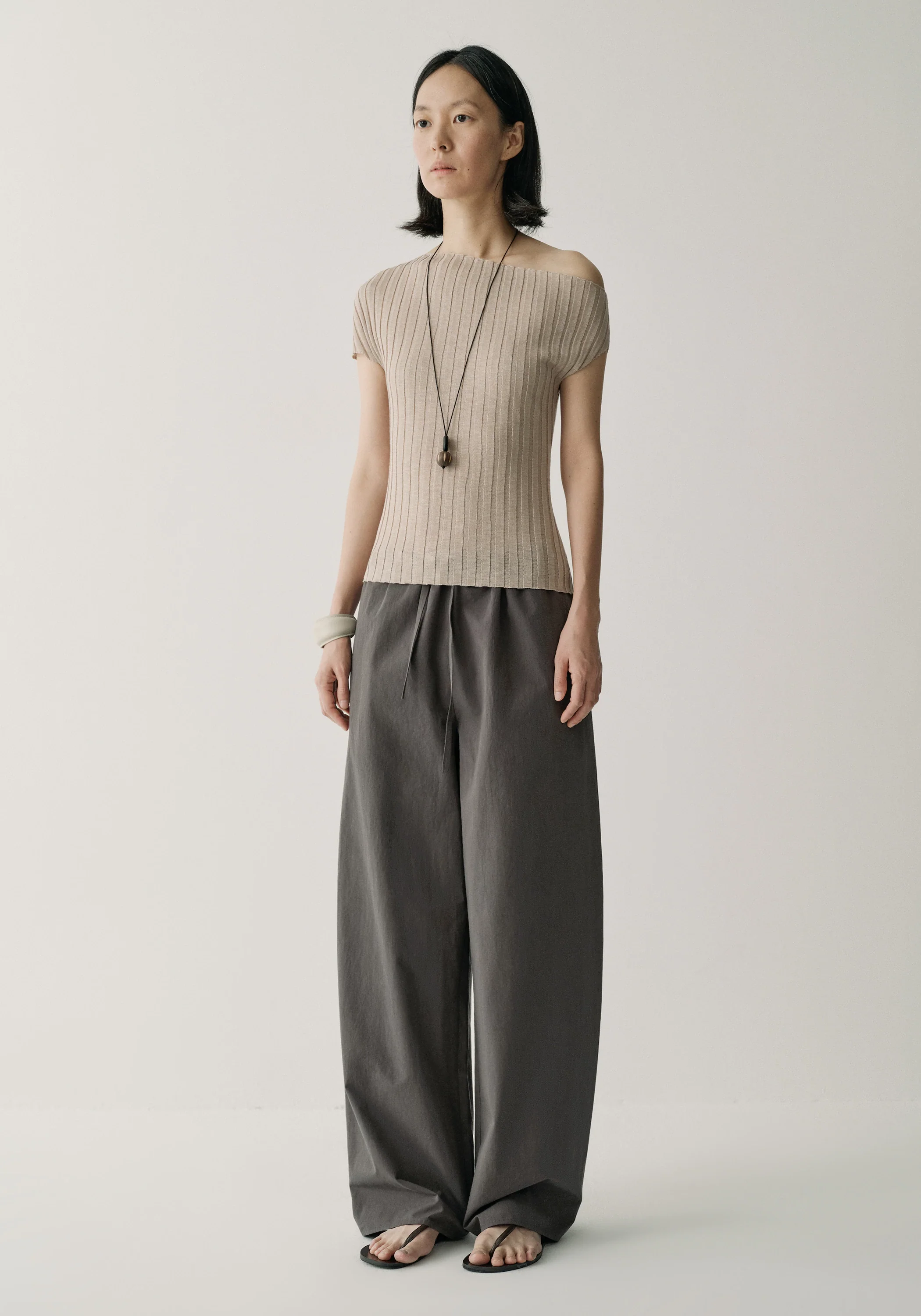 Drawsting Straight Cotton Pants - Image 10