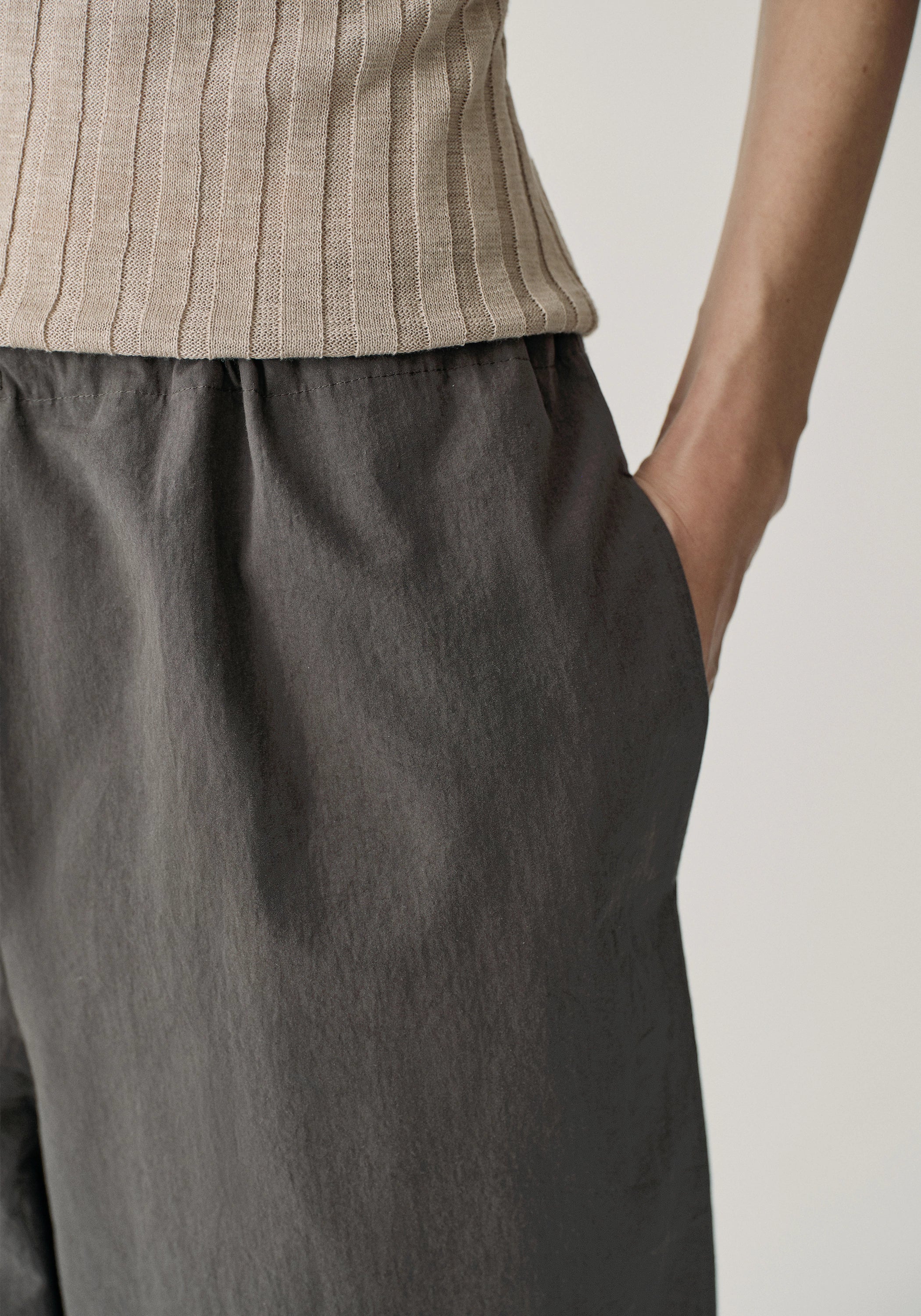 Drawsting Straight Cotton Pants - Image 15