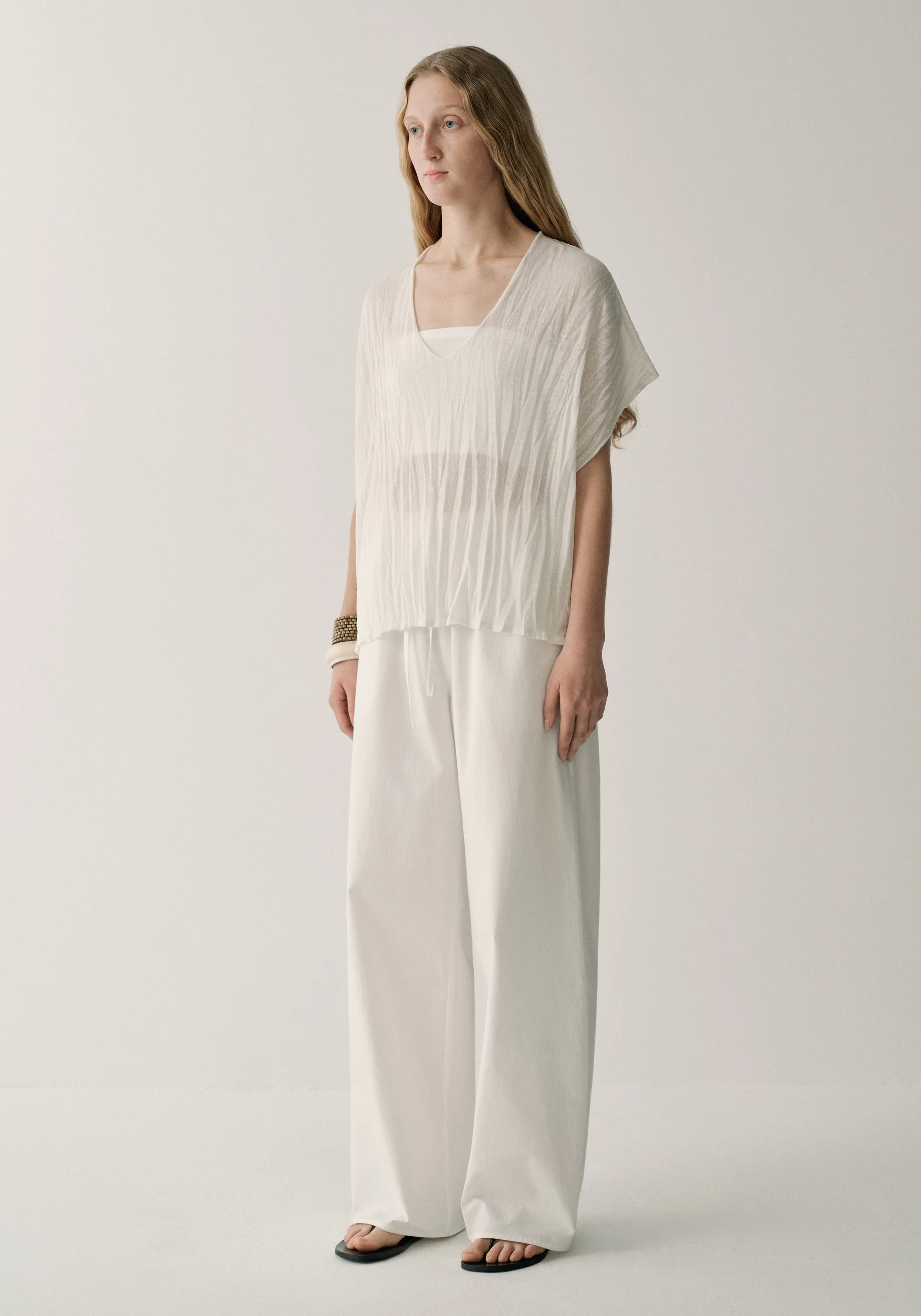 Drawsting Straight Cotton Pants - Image 17