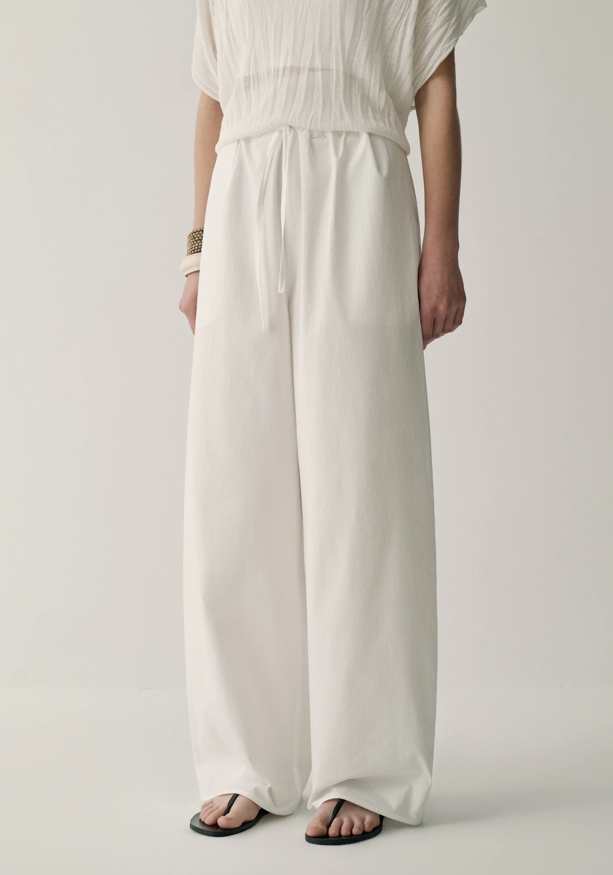 Drawsting Straight Cotton Pants - Image 20