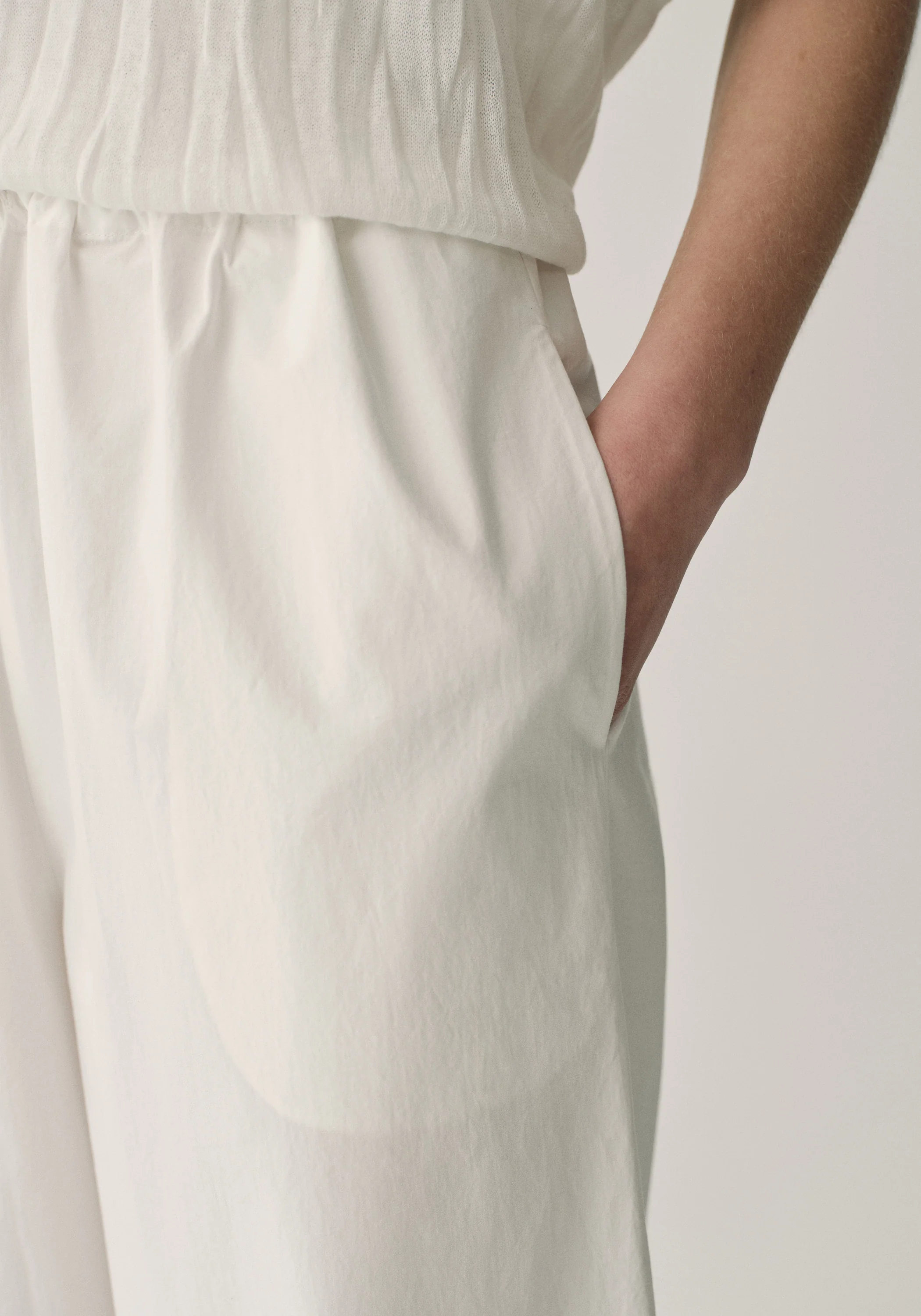 Drawsting Straight Cotton Pants - Image 22