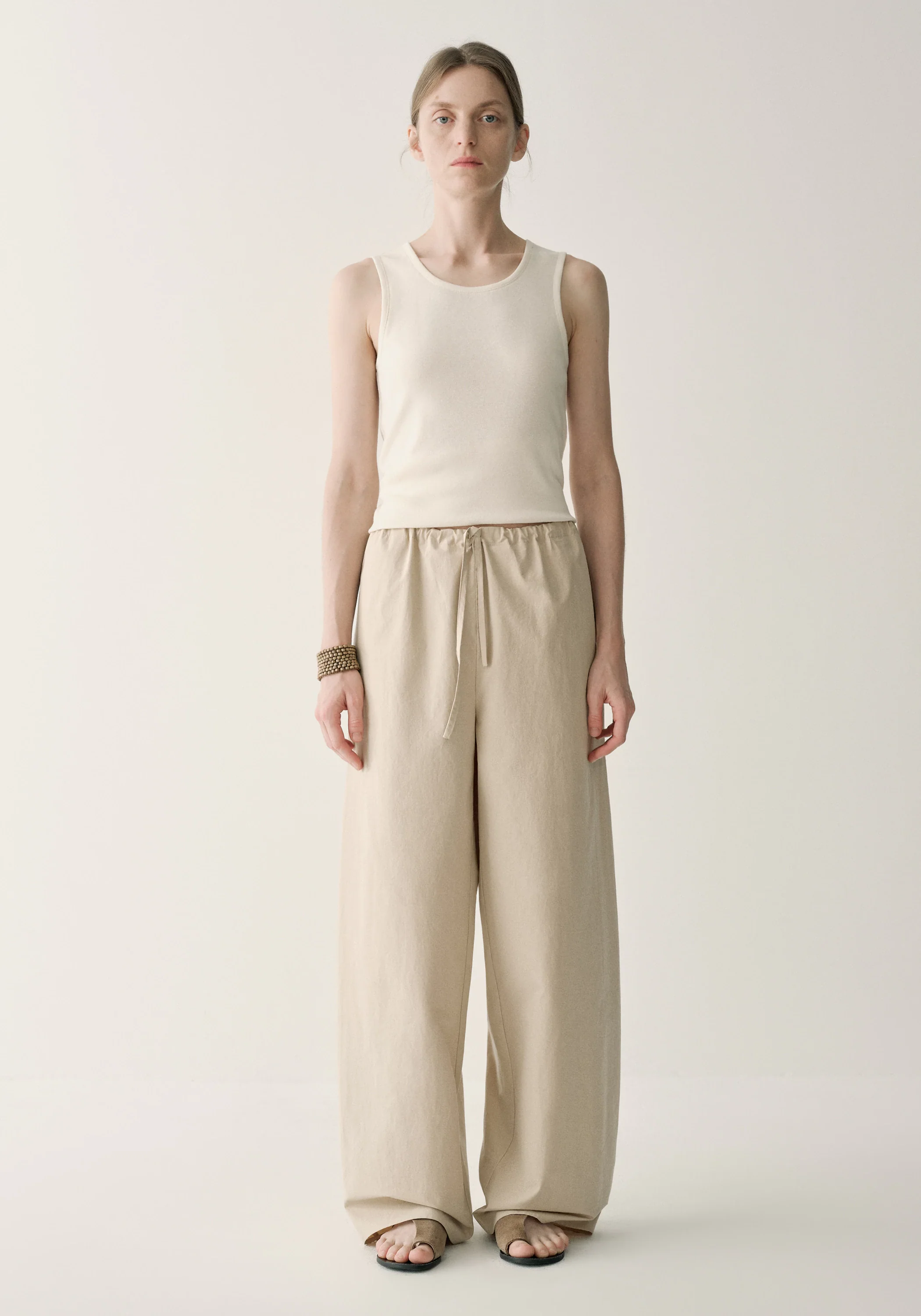 Drawsting Straight Cotton Pants - Image 23
