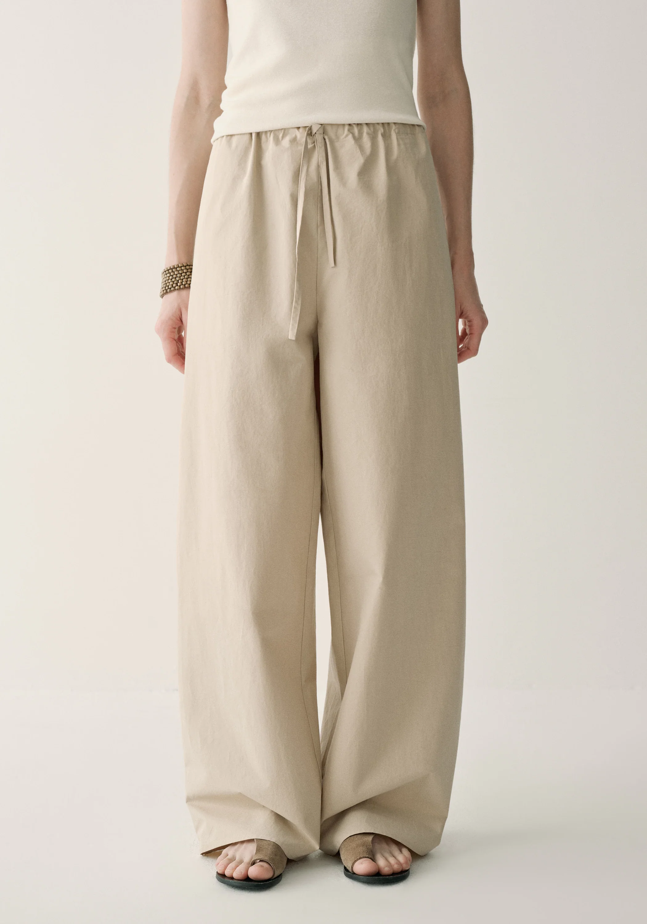 Drawsting Straight Cotton Pants - Image 26