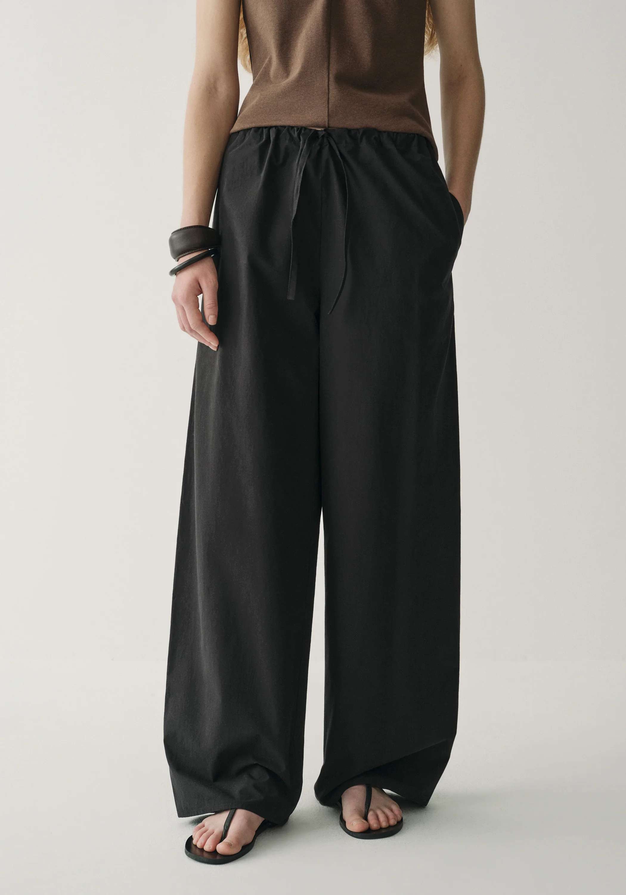 Drawsting Straight Cotton Pants - Image 5