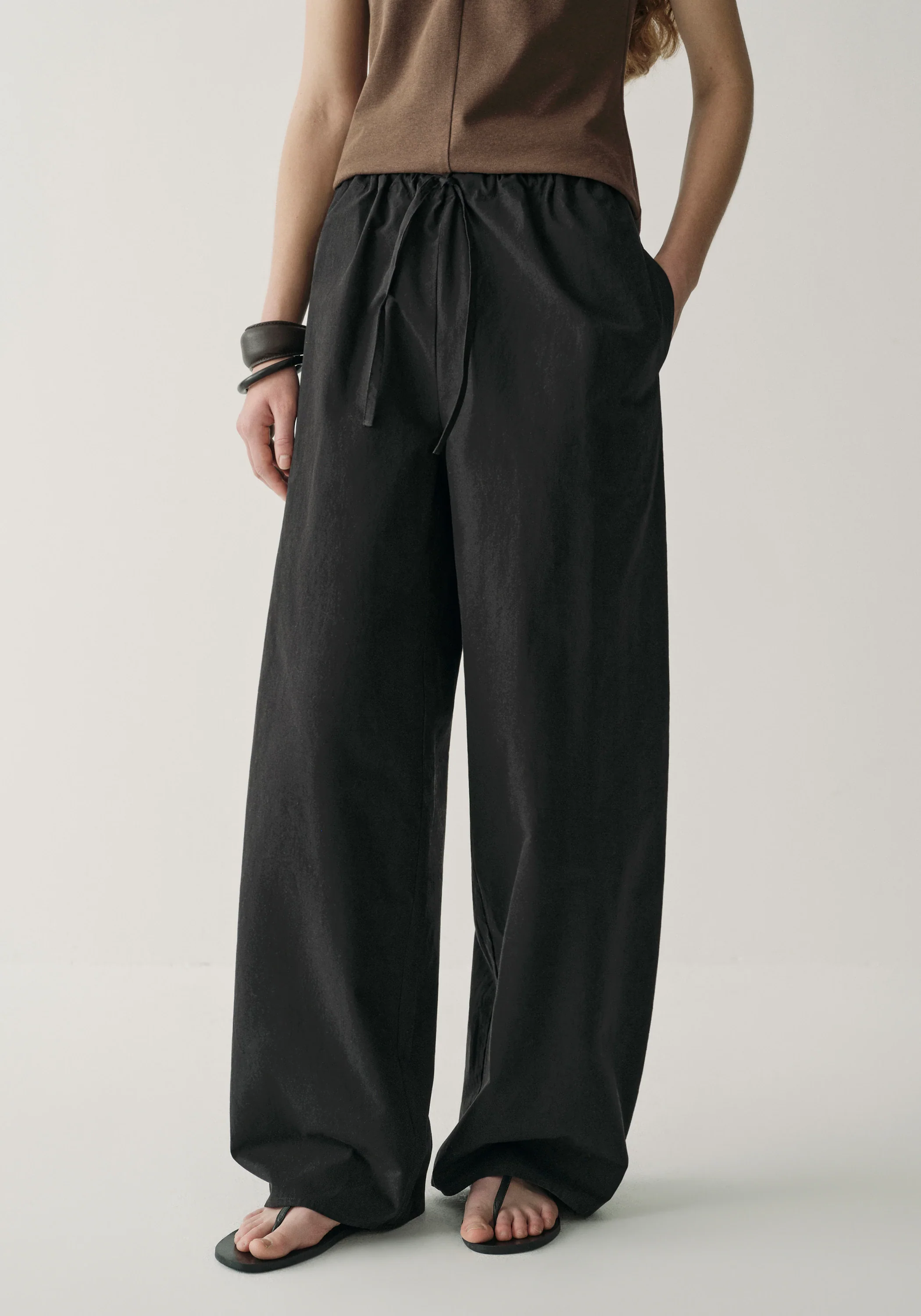 Drawsting Straight Cotton Pants - Image 6