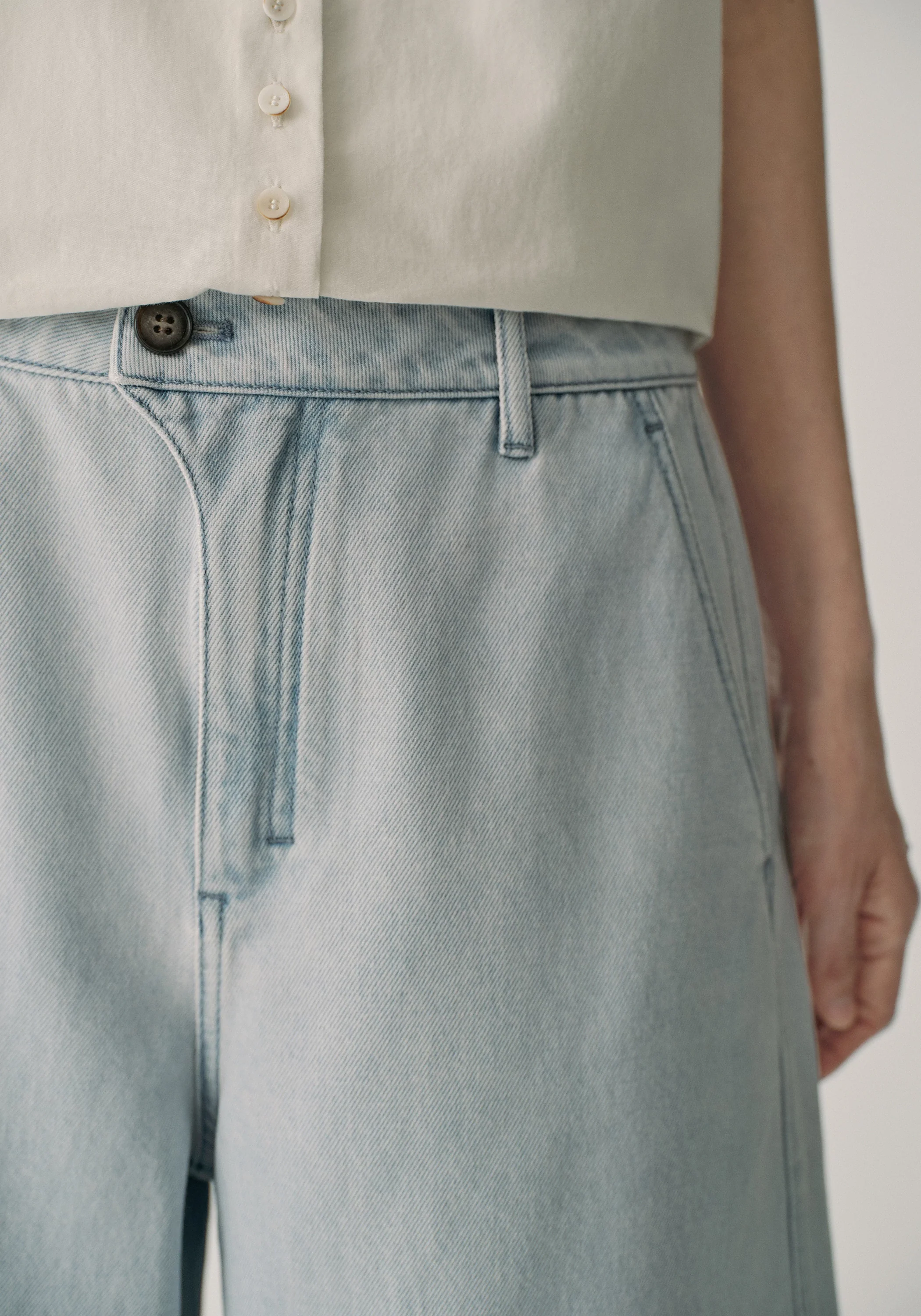 Asymmetric Cotton Jeans - Image 15